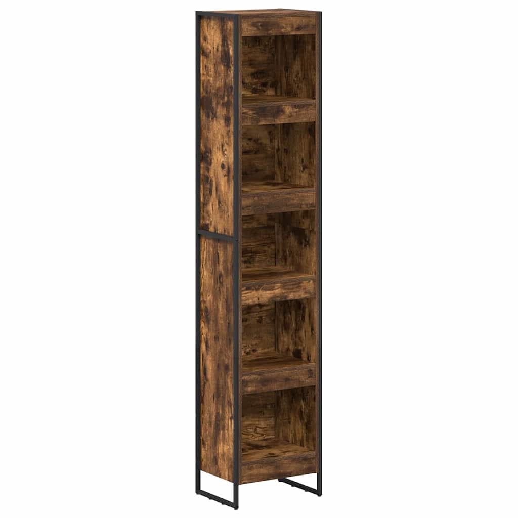 Boekenkast Rook Eik 80 x 30 x 155 cm Bewerkt hout is nu te koop bij PeponiXL, paradijselijk wonen!