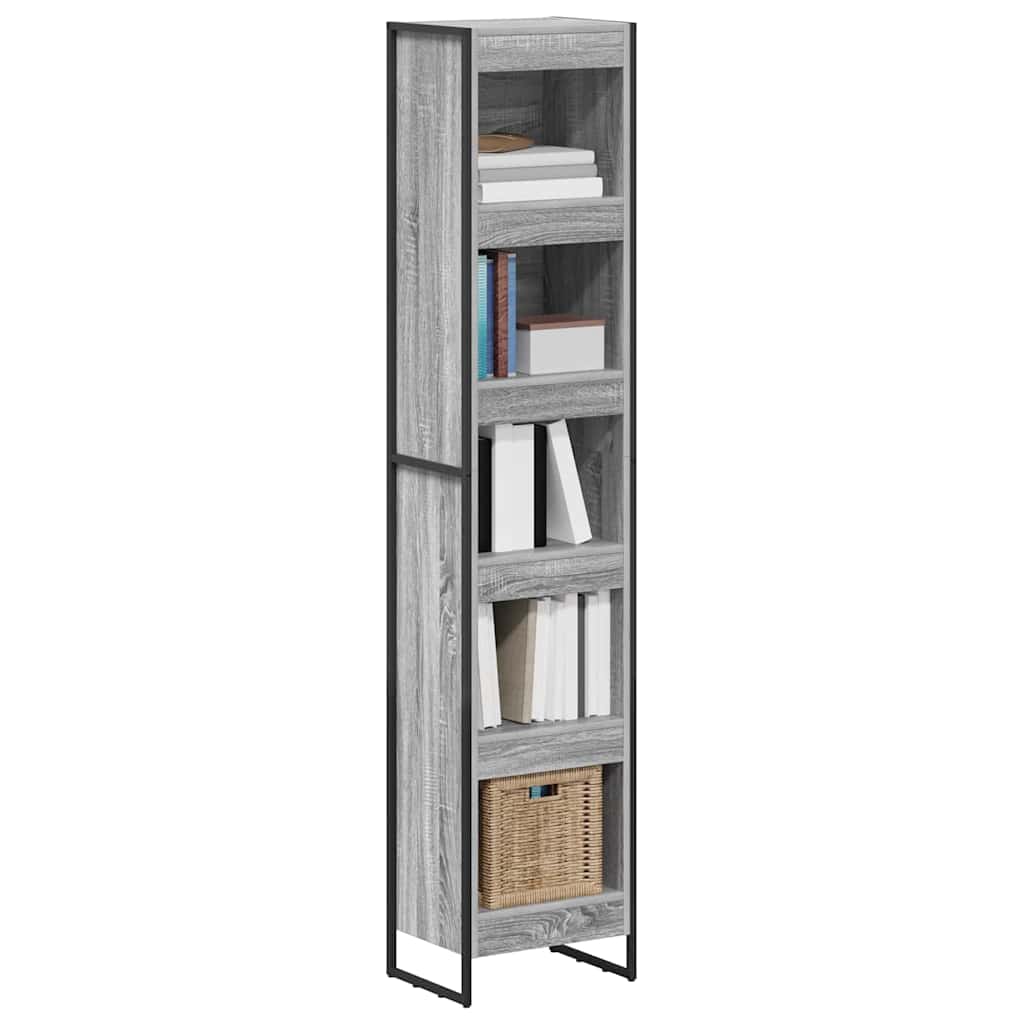 Boekenkast Grijs Sonoma 80 x 30 x 155 cm Bewerkt hout is nu te koop bij PeponiXL, paradijselijk wonen!