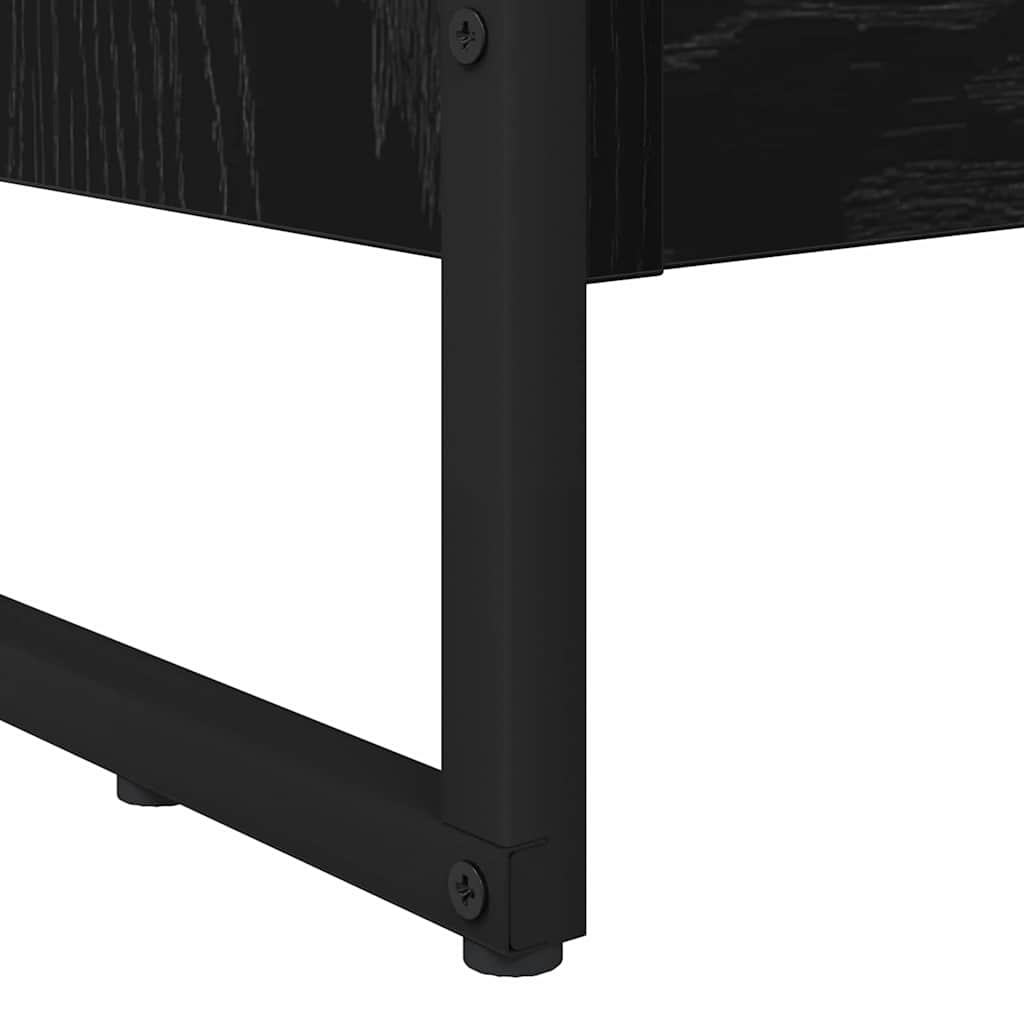 Boekenkast Zwart Eiken 80 x 30 x 155 cm Bewerkt hout is nu te koop bij PeponiXL, paradijselijk wonen!