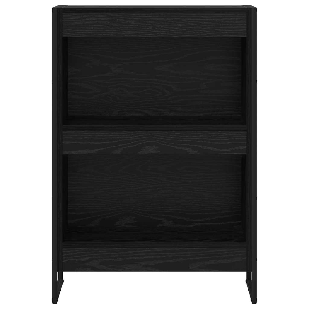 Boekenkast Zwart Eiken 80 x 30 x 155 cm Bewerkt hout is nu te koop bij PeponiXL, paradijselijk wonen!