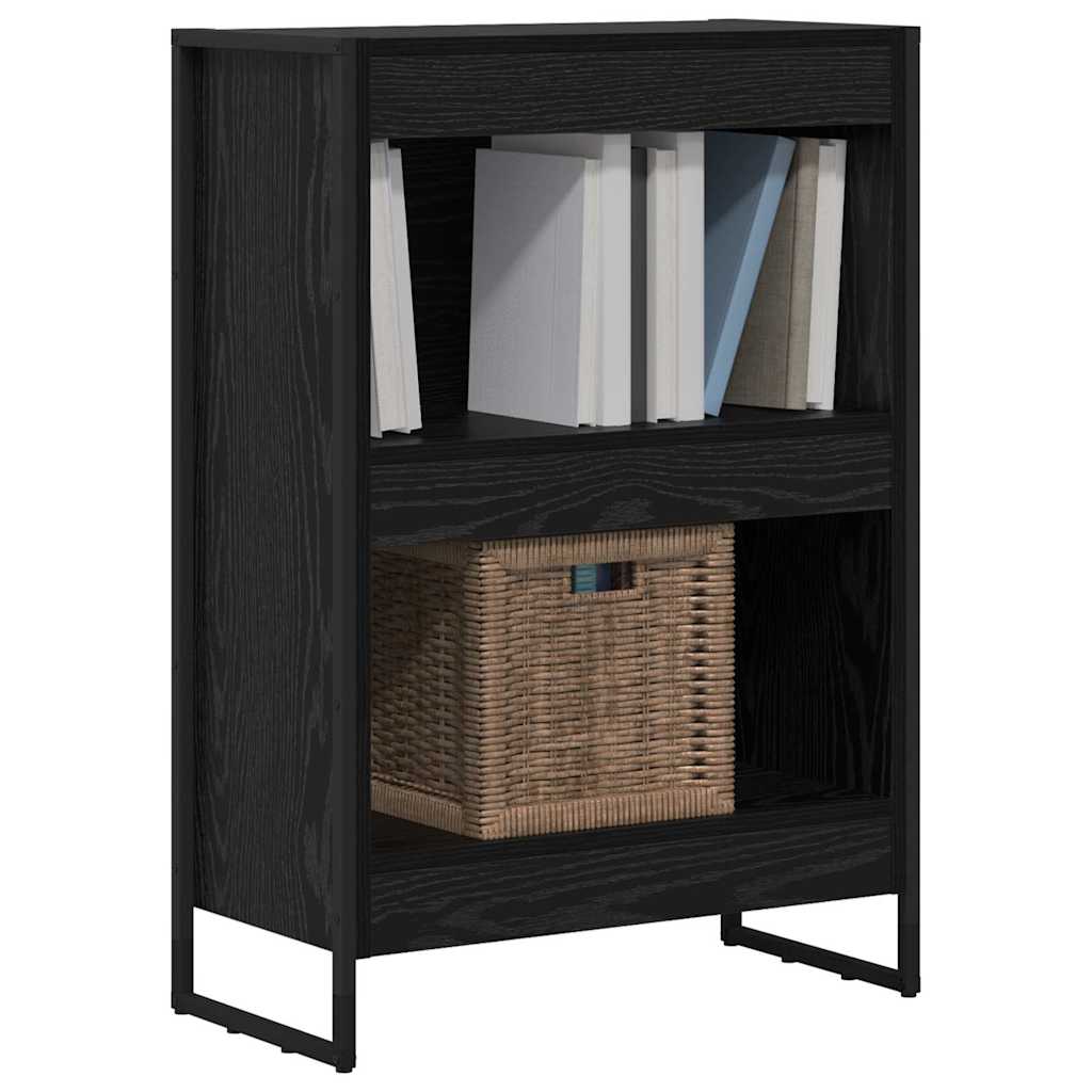 Boekenkast Zwart Eiken 80 x 30 x 155 cm Bewerkt hout is nu te koop bij PeponiXL, paradijselijk wonen!