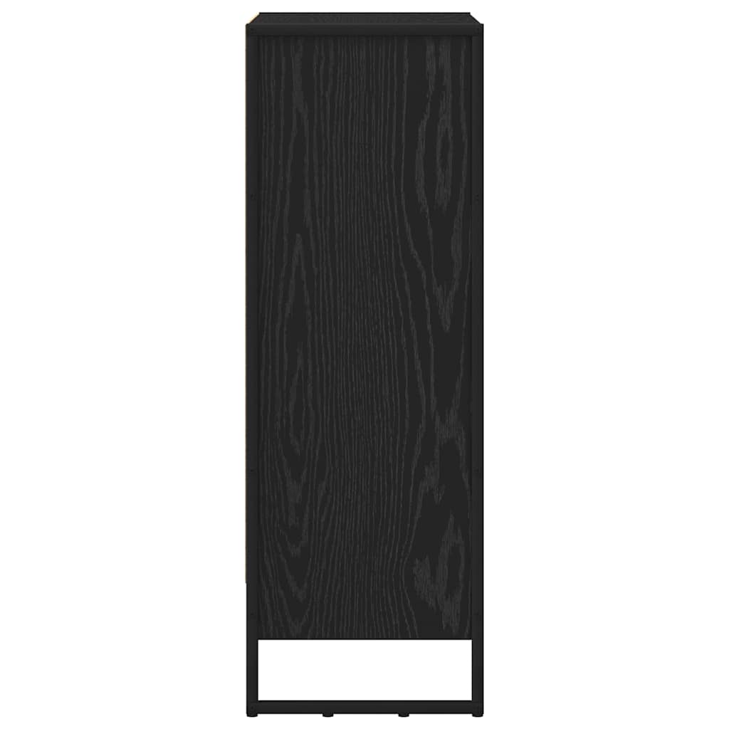 Boekenkast Zwart Eiken 80 x 30 x 155 cm Bewerkt hout is nu te koop bij PeponiXL, paradijselijk wonen!