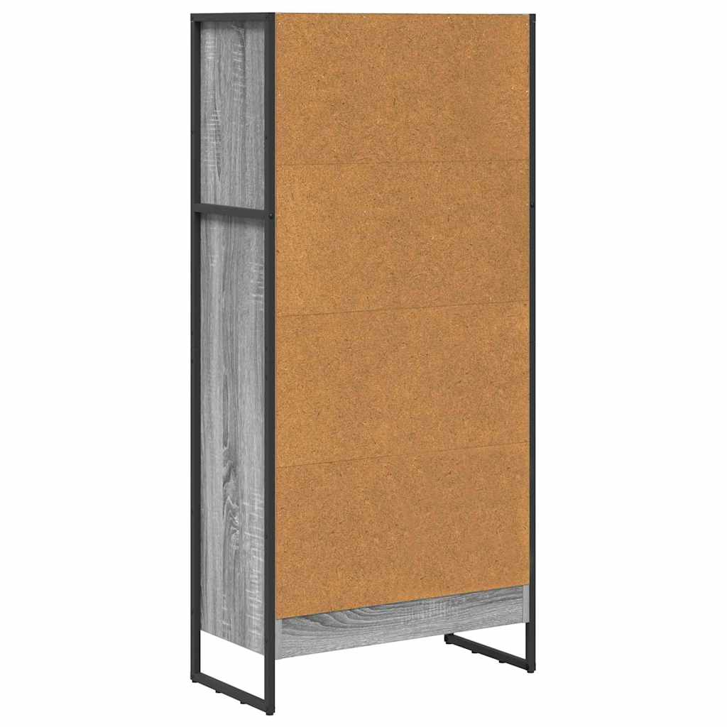 Boekenkast Grijs Sonoma 80 x 30 x 155 cm Bewerkt hout is nu te koop bij PeponiXL, paradijselijk wonen!