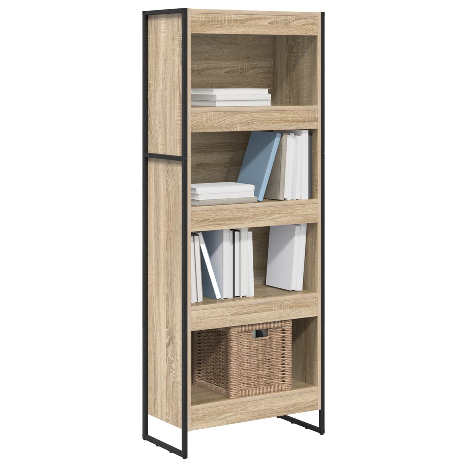Boekenkast Sonoma 80 x 30 x 155 cm Bewerkt hout is nu te koop bij PeponiXL, paradijselijk wonen!