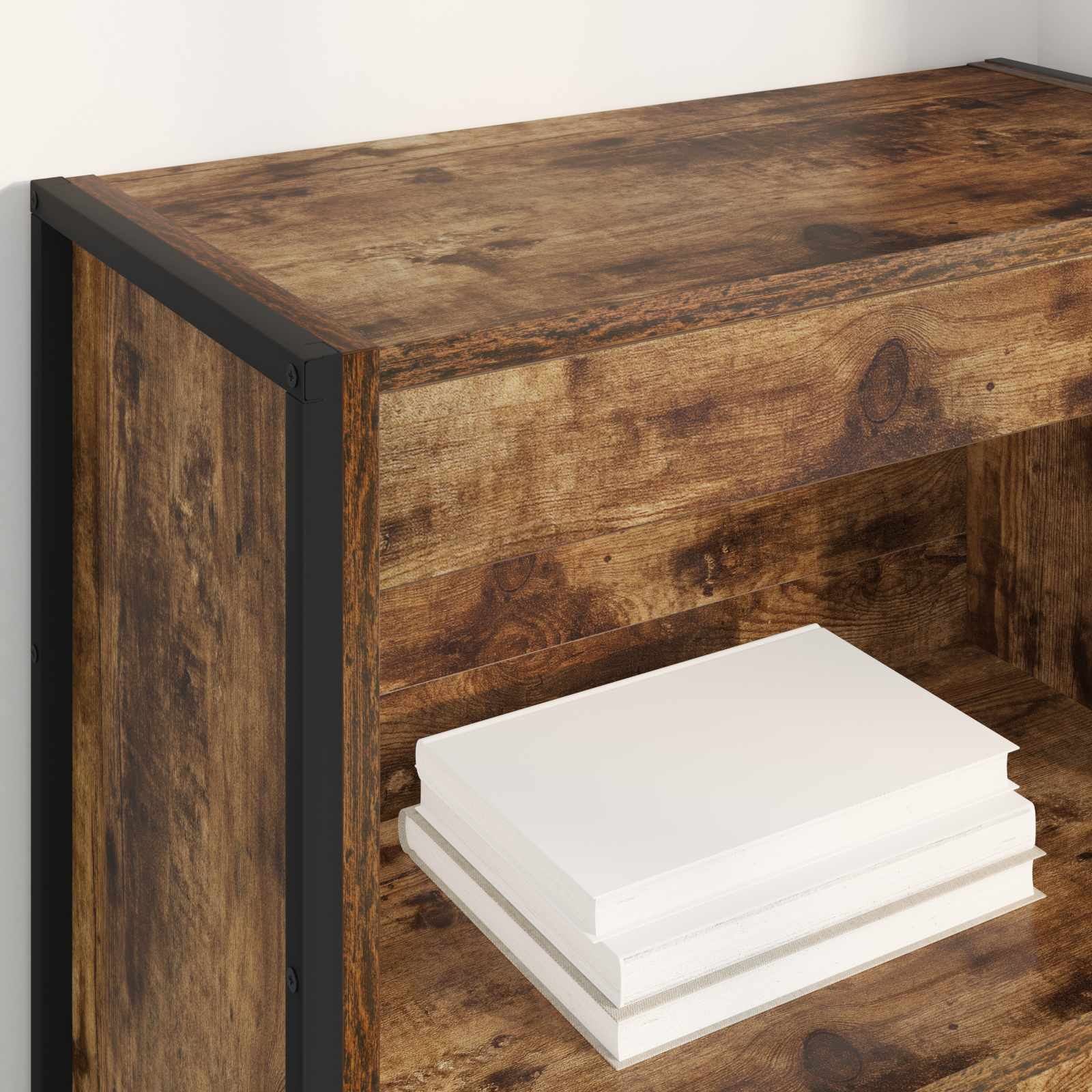 Boekenkast Rook Eik 80 x 30 x 155 cm Bewerkt hout is nu te koop bij PeponiXL, paradijselijk wonen!