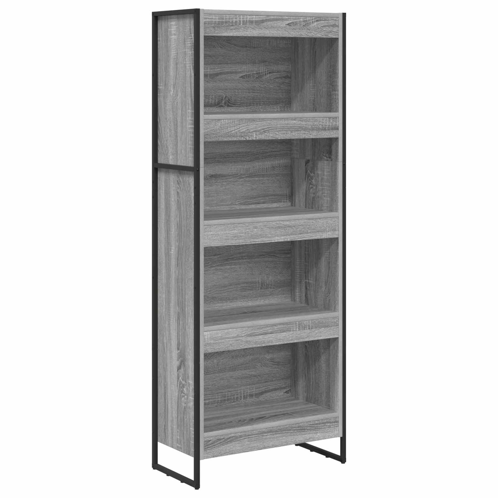 Boekenkast Grijs Sonoma 80 x 30 x 155 cm Bewerkt hout is nu te koop bij PeponiXL, paradijselijk wonen!
