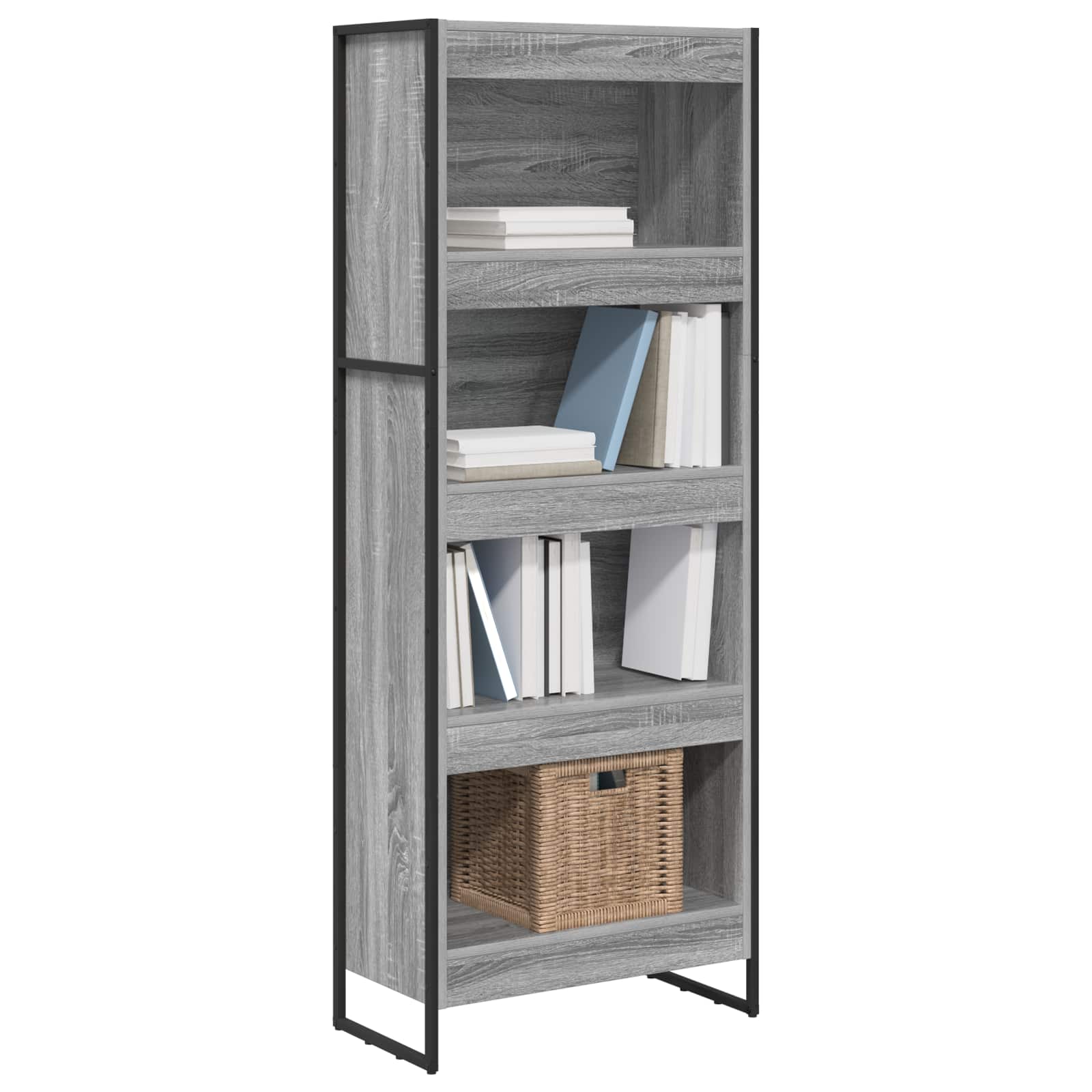 Boekenkast Grijs Sonoma 80 x 30 x 155 cm Bewerkt hout is nu te koop bij PeponiXL, paradijselijk wonen!
