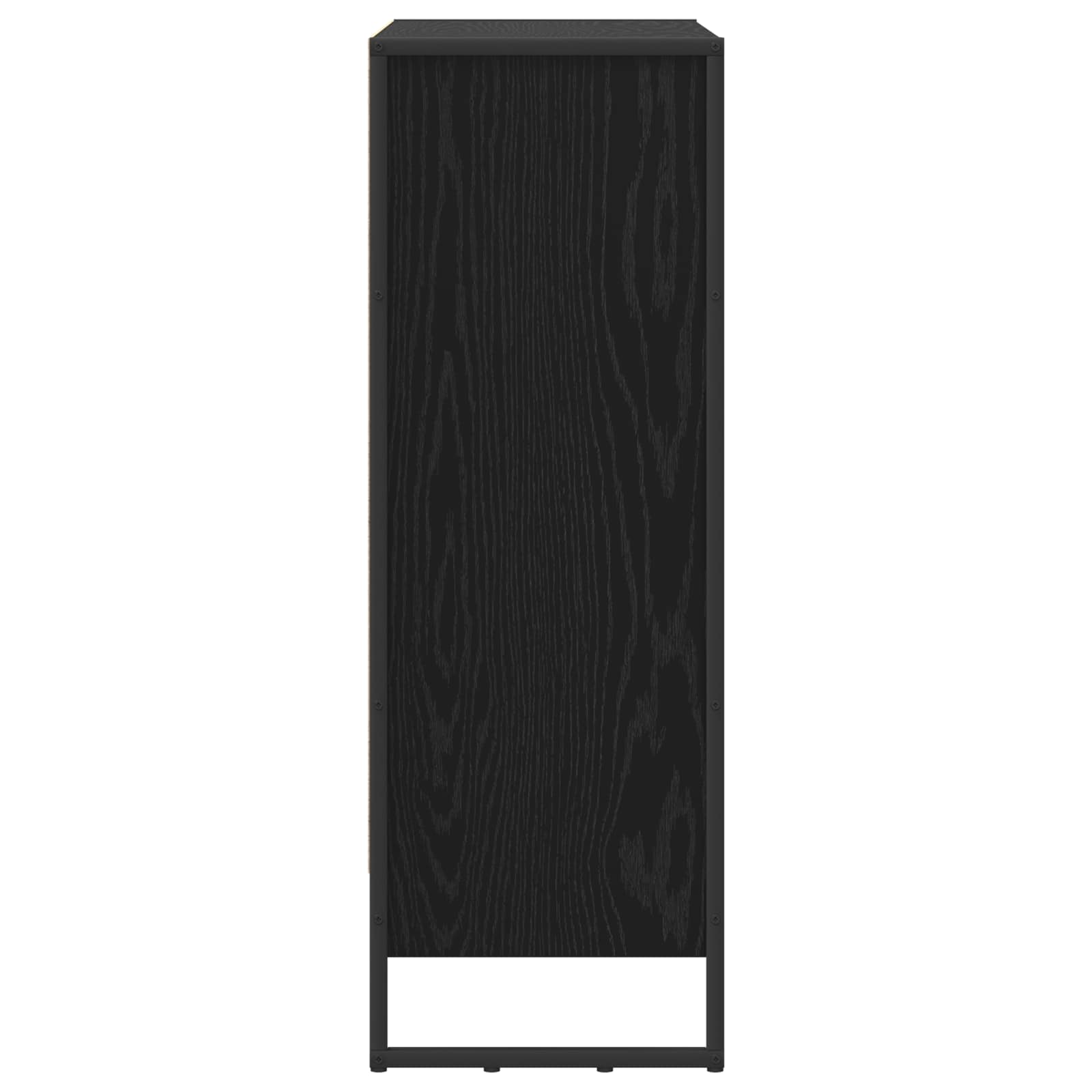 Boekenkast Zwart Eiken 80 x 30 x 155 cm Bewerkt hout is nu te koop bij PeponiXL, paradijselijk wonen!