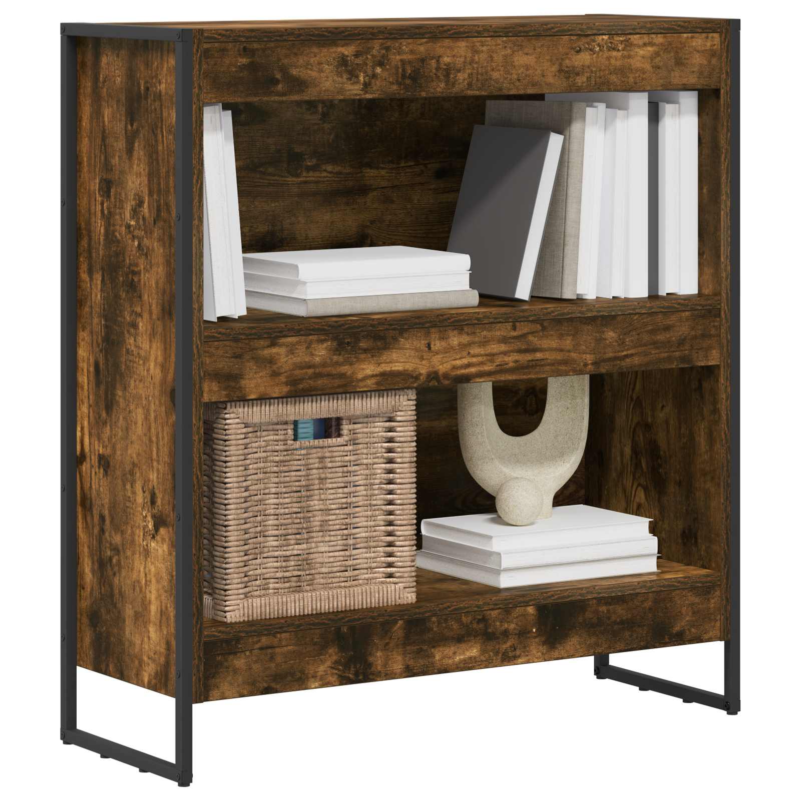 Boekenkast Rook Eik 80 x 30 x 155 cm Bewerkt hout is nu te koop bij PeponiXL, paradijselijk wonen!