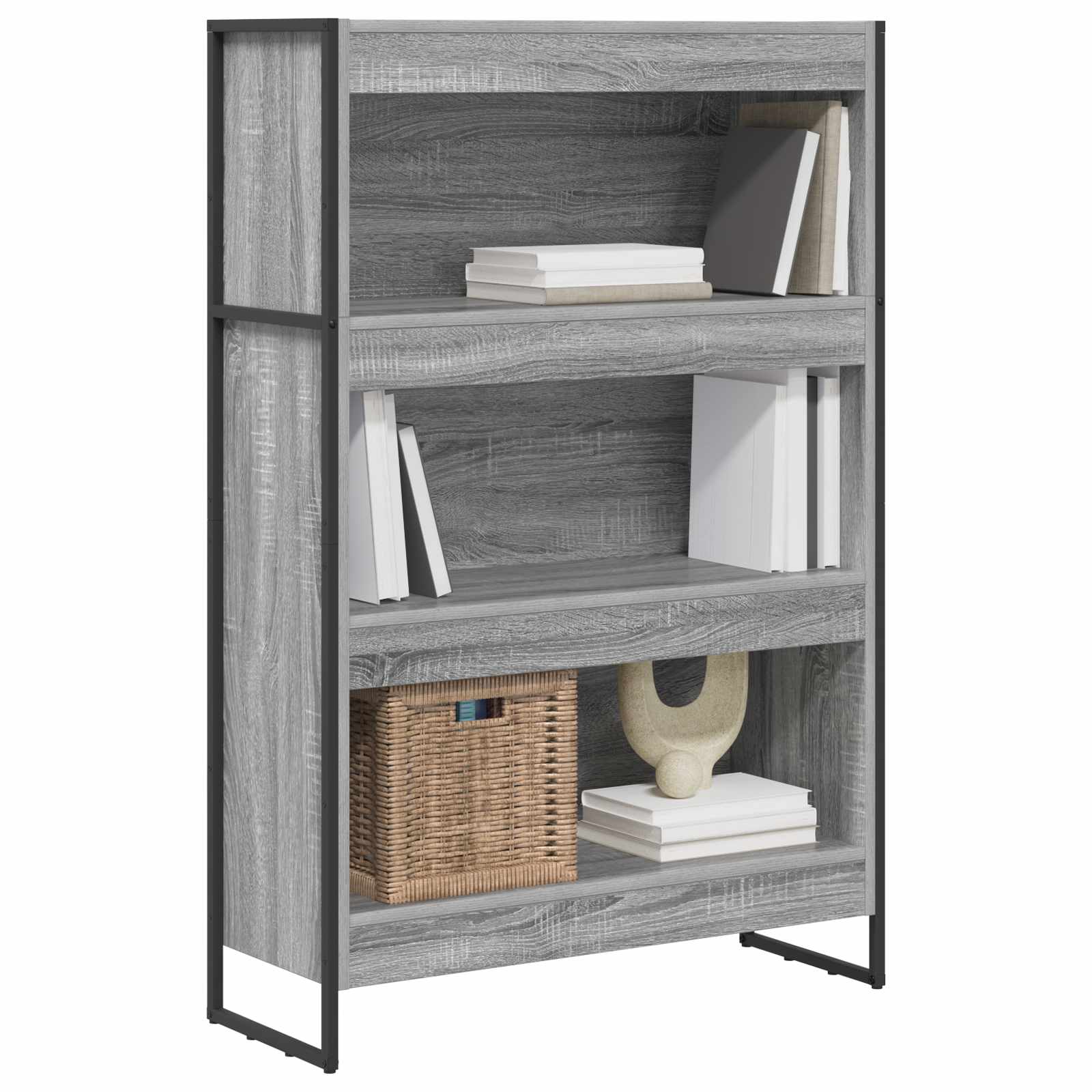 Boekenkast Grijs Sonoma 80 x 30 x 155 cm Bewerkt hout is nu te koop bij PeponiXL, paradijselijk wonen!