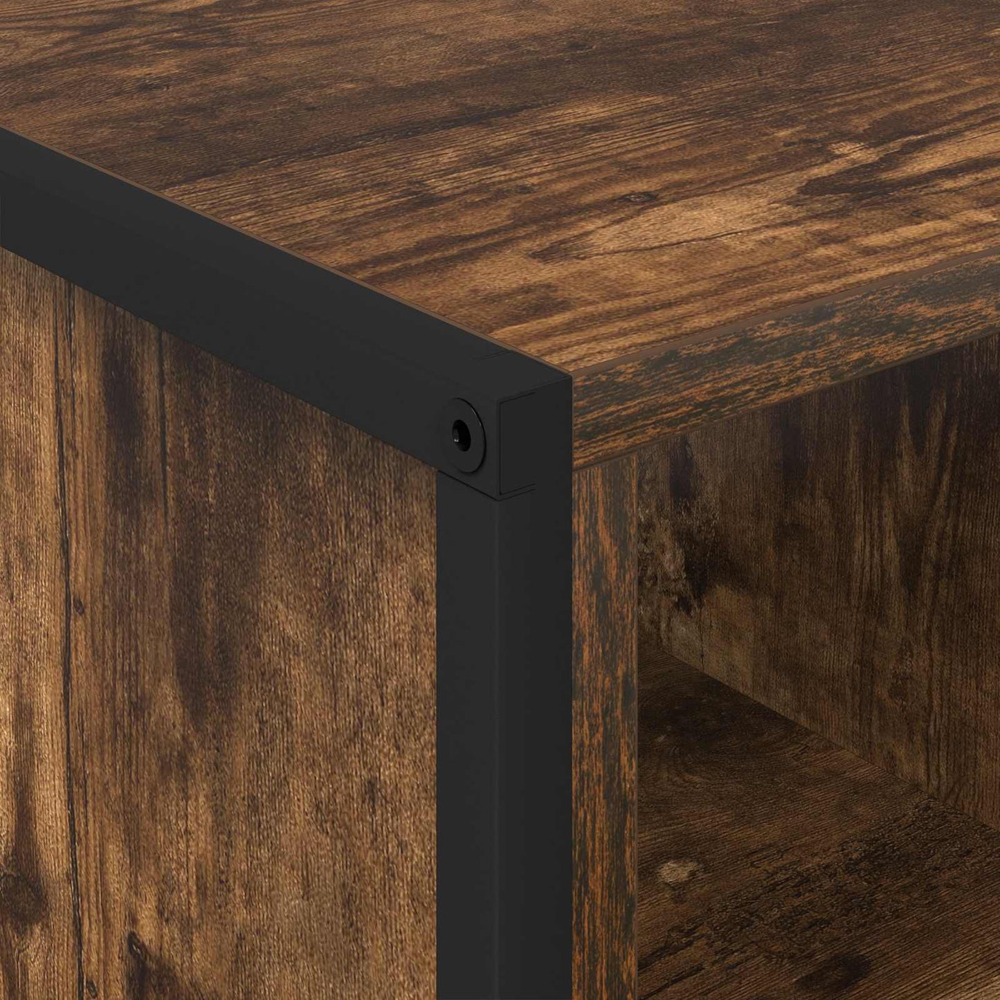 Salontafel Rook Eik 80 x 50 x 40 cm Bewerkt hout is nu te koop bij PeponiXL, paradijselijk wonen!
