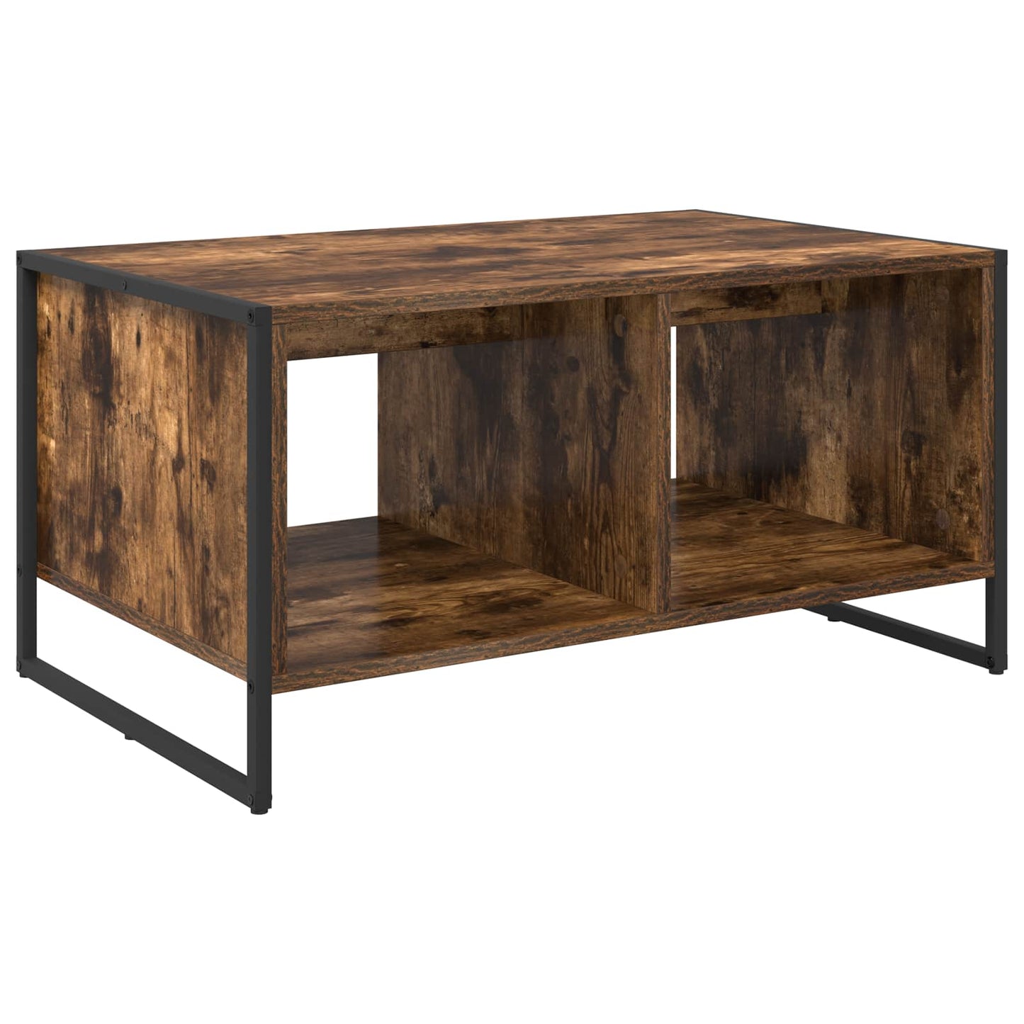 Salontafel Rook Eik 80 x 50 x 40 cm Bewerkt hout is nu te koop bij PeponiXL, paradijselijk wonen!