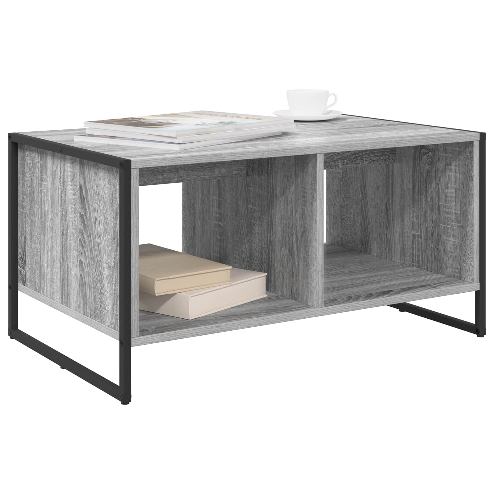 Salontafel Grijs Sonoma 80 x 50 x 40 cm Bewerkt hout is nu te koop bij PeponiXL, paradijselijk wonen!