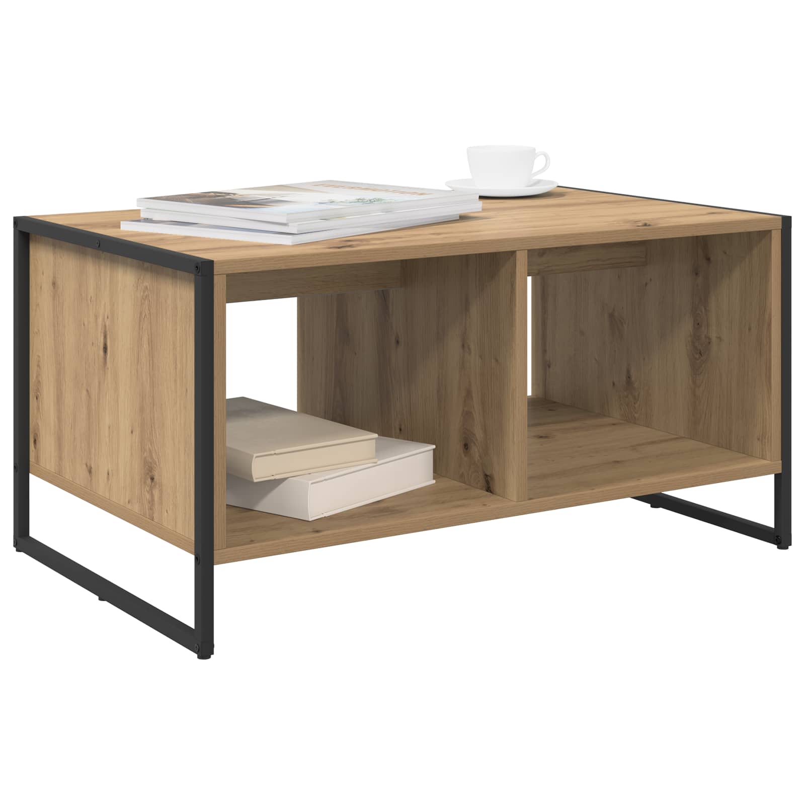 Salontafel Ambachtelijk eiken 80 x 50 x 40 cm Bewerkt hout is nu te koop bij PeponiXL, paradijselijk wonen!