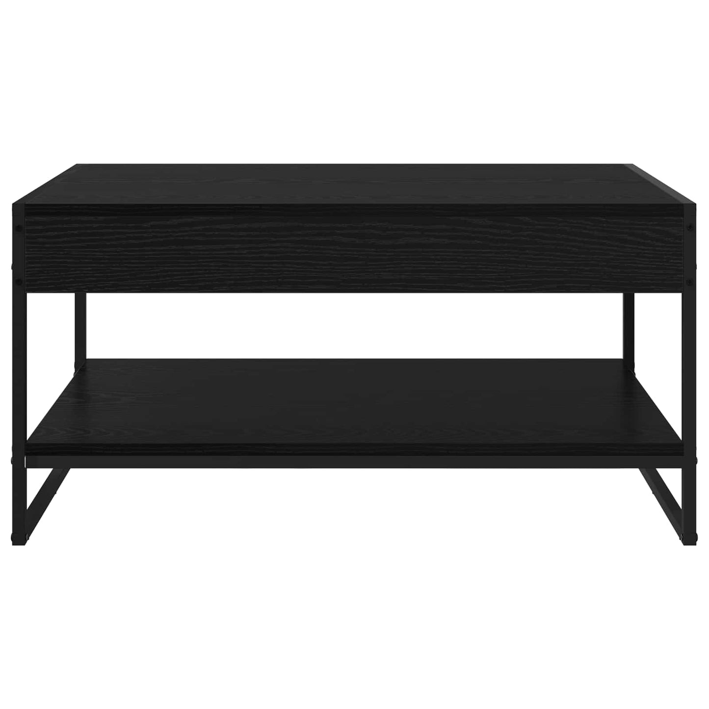 Salontafel Zwart Eiken 80 x 50 x 40 cm Bewerkt hout is nu te koop bij PeponiXL, paradijselijk wonen!