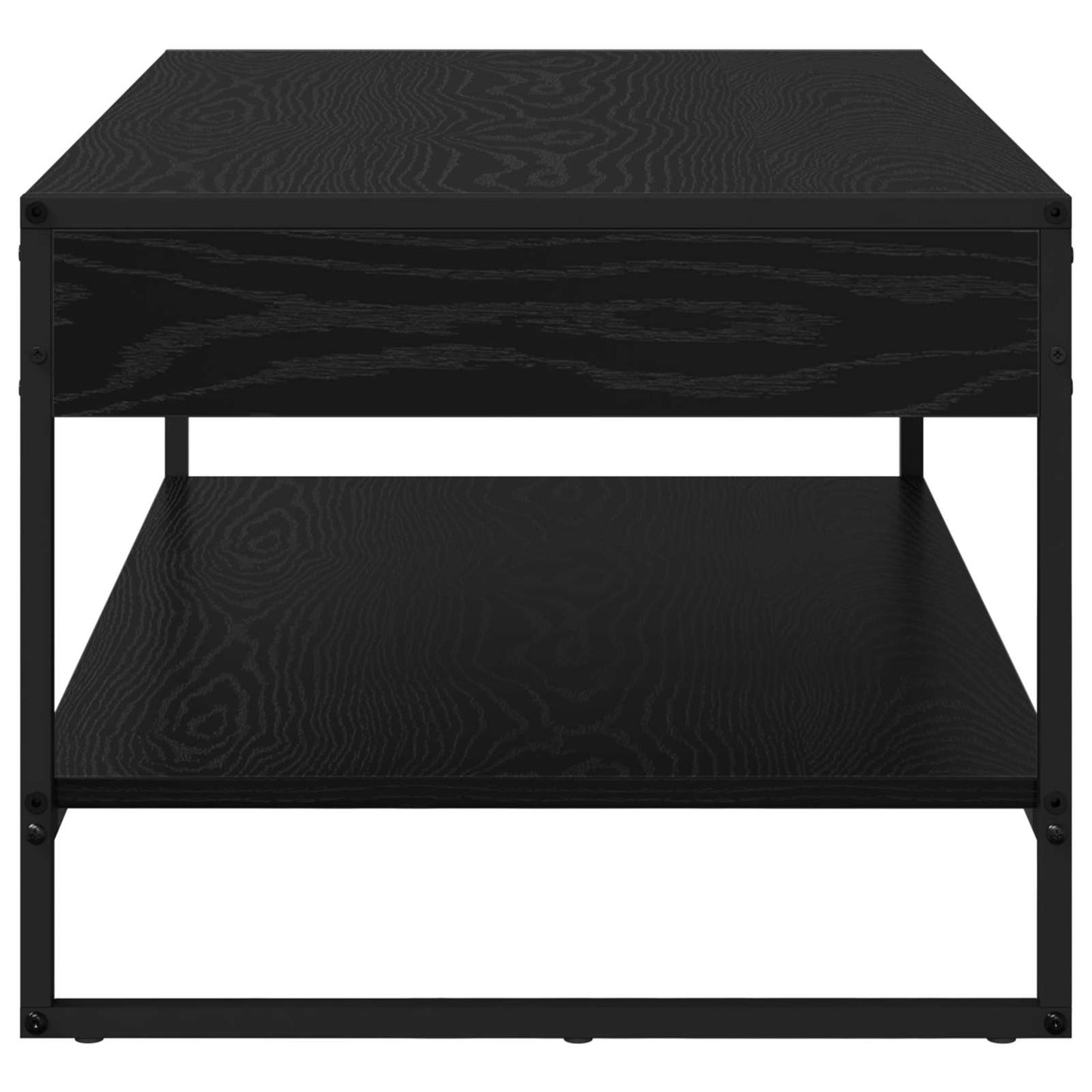 Salontafel Zwart Eiken 80 x 50 x 40 cm Bewerkt hout is nu te koop bij PeponiXL, paradijselijk wonen!