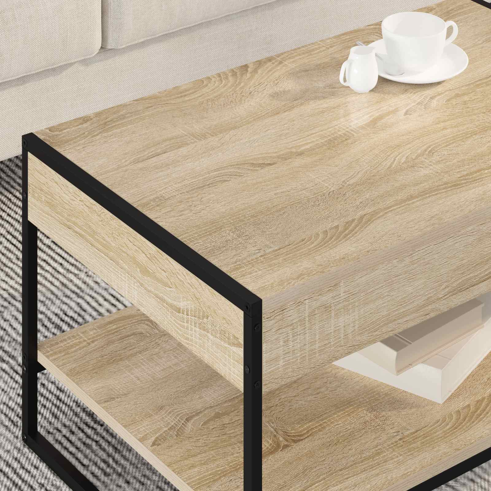 Salontafel Sonoma 80 x 50 x 40 cm Bewerkt hout is nu te koop bij PeponiXL, paradijselijk wonen!