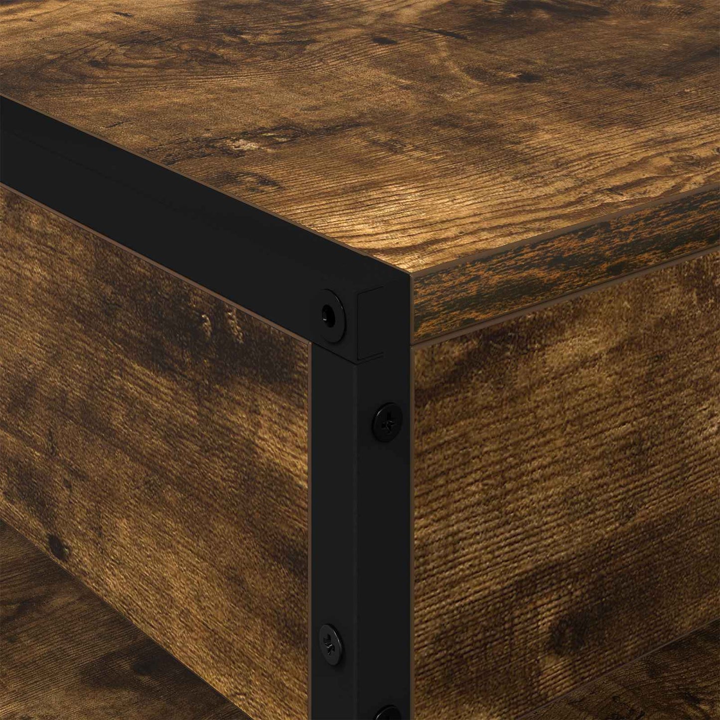 Salontafel Rook Eik 80 x 50 x 40 cm Bewerkt hout is nu te koop bij PeponiXL, paradijselijk wonen!