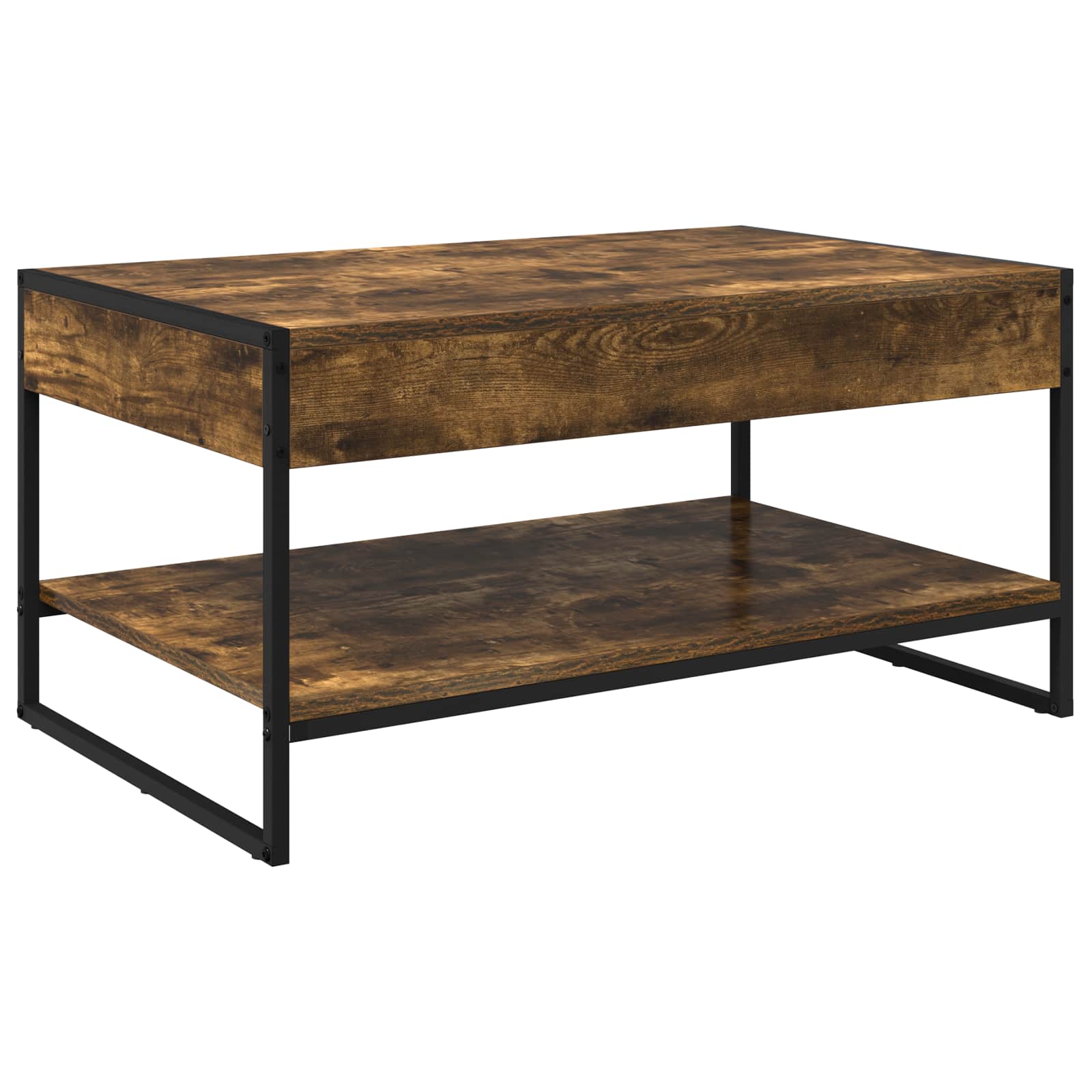 Salontafel Rook Eik 80 x 50 x 40 cm Bewerkt hout is nu te koop bij PeponiXL, paradijselijk wonen!