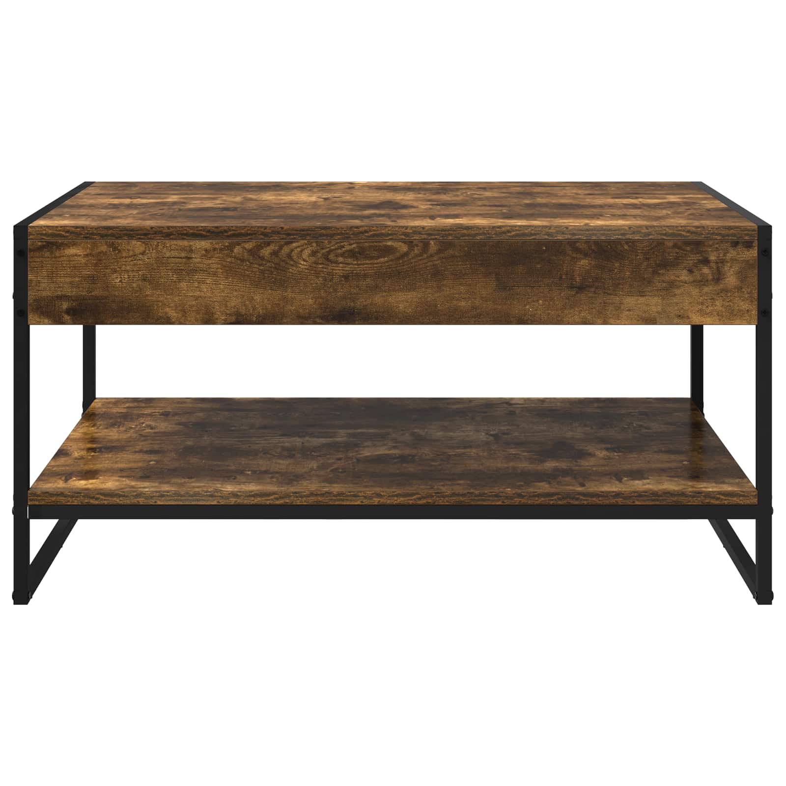 Salontafel Rook Eik 80 x 50 x 40 cm Bewerkt hout is nu te koop bij PeponiXL, paradijselijk wonen!