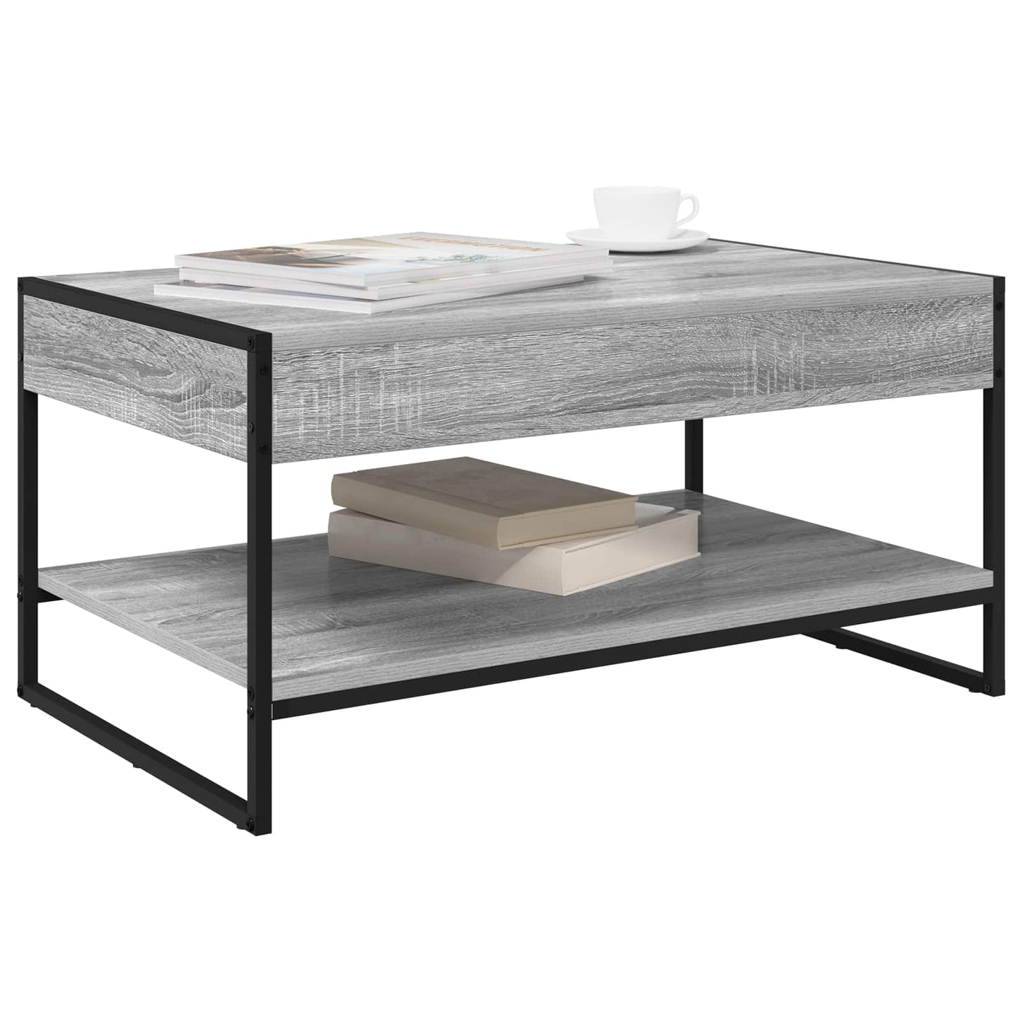 Salontafel Grijs Sonoma 80 x 50 x 40 cm Bewerkt hout is nu te koop bij PeponiXL, paradijselijk wonen!