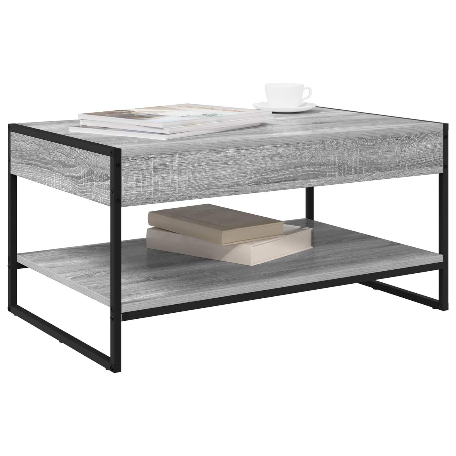 Salontafel Grijs Sonoma 80 x 50 x 40 cm Bewerkt hout is nu te koop bij PeponiXL, paradijselijk wonen!