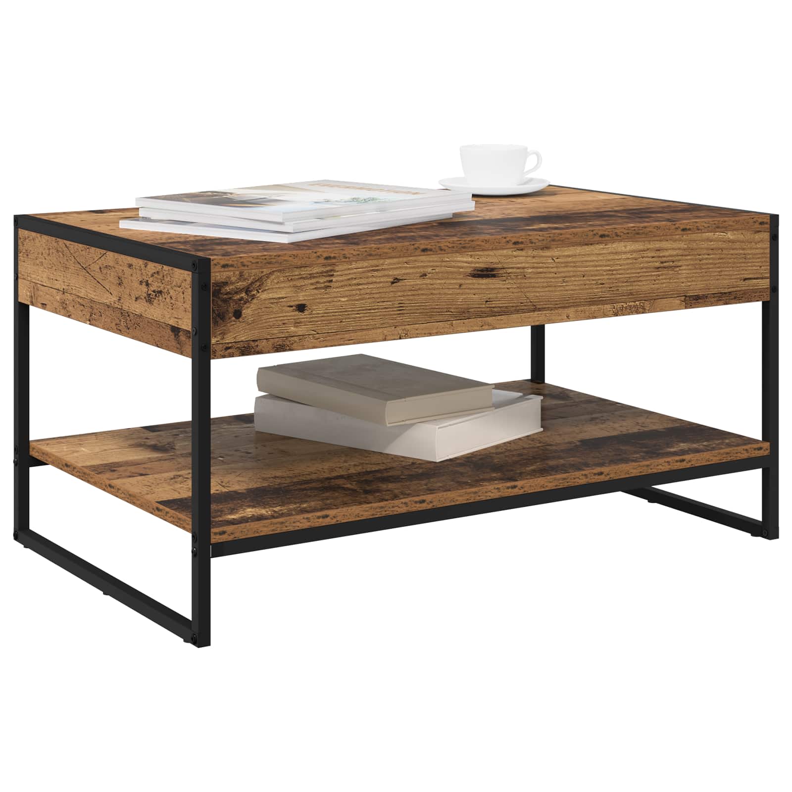 Salontafel Oud Hout 80 x 50 x 40 cm Bewerkt hout is nu te koop bij PeponiXL, paradijselijk wonen!
