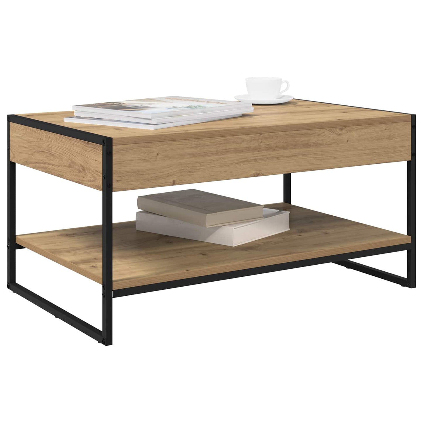 Salontafel Ambachtelijk eiken 80 x 50 x 40 cm Bewerkt hout is nu te koop bij PeponiXL, paradijselijk wonen!