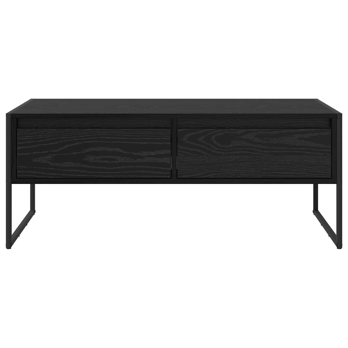 Salontafel met lade Zwart Eiken 100 x 46 x 40 cm Bewerkt hout is nu te koop bij PeponiXL, paradijselijk wonen!