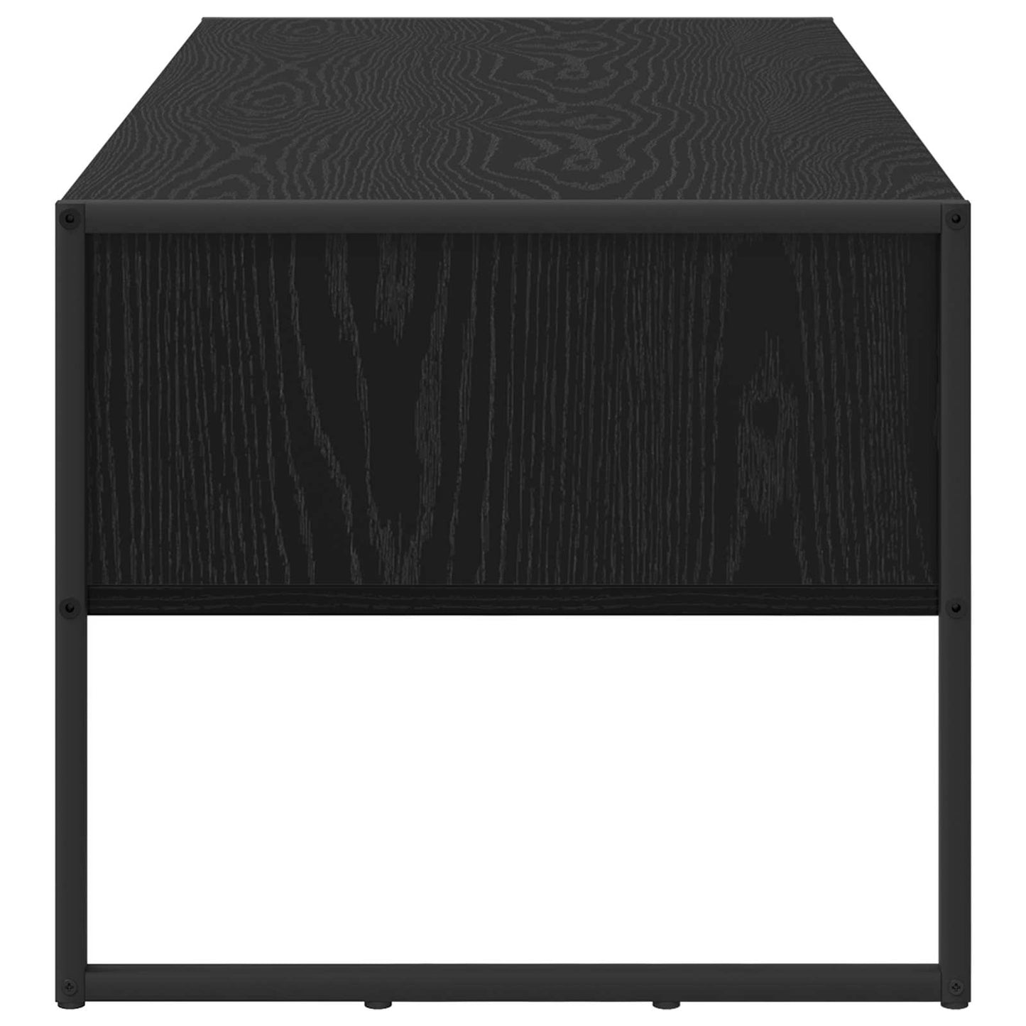Salontafel met lade Zwart Eiken 100 x 46 x 40 cm Bewerkt hout is nu te koop bij PeponiXL, paradijselijk wonen!