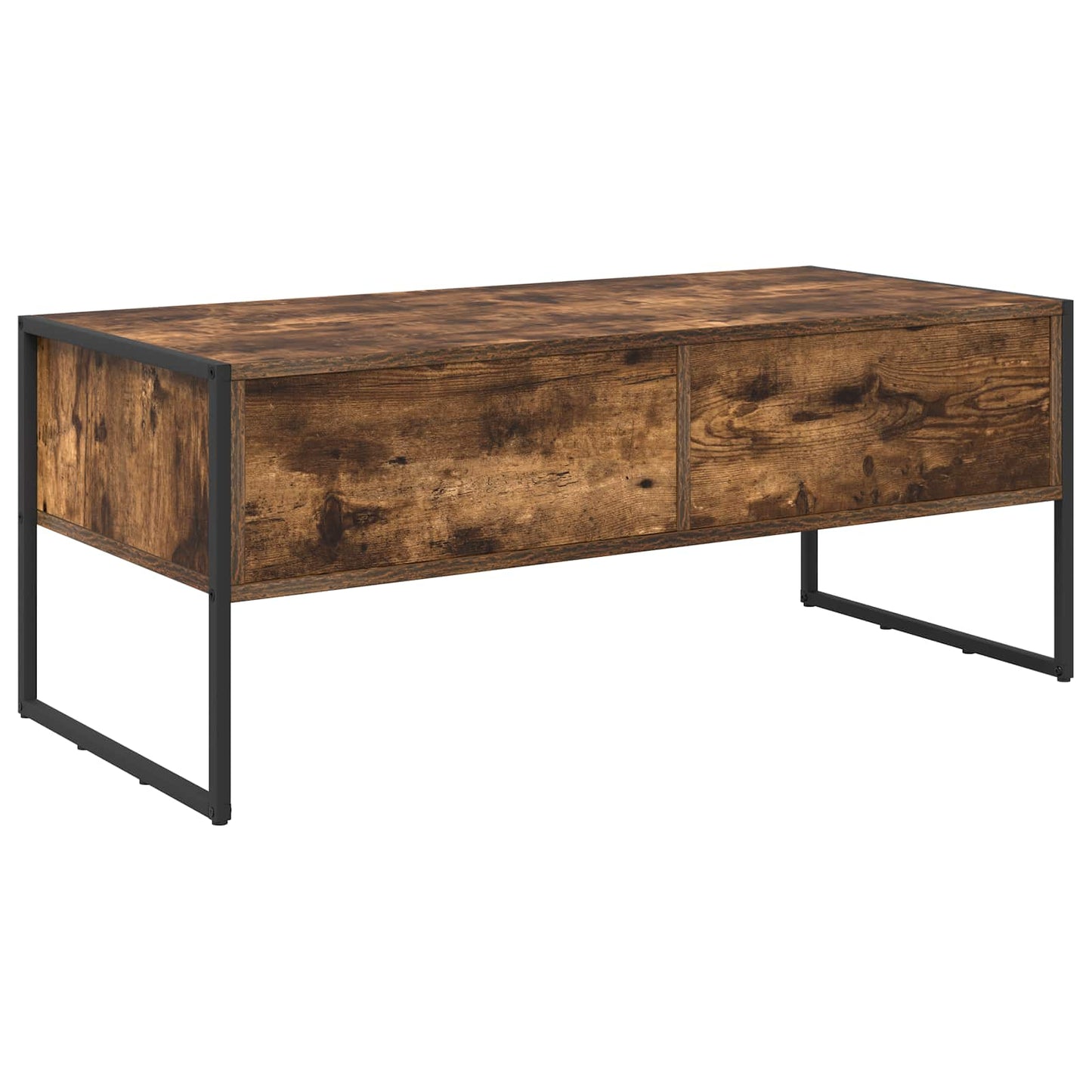 Salontafel met lade Rook Eik 100 x 46 x 40 cm Bewerkt hout is nu te koop bij PeponiXL, paradijselijk wonen!
