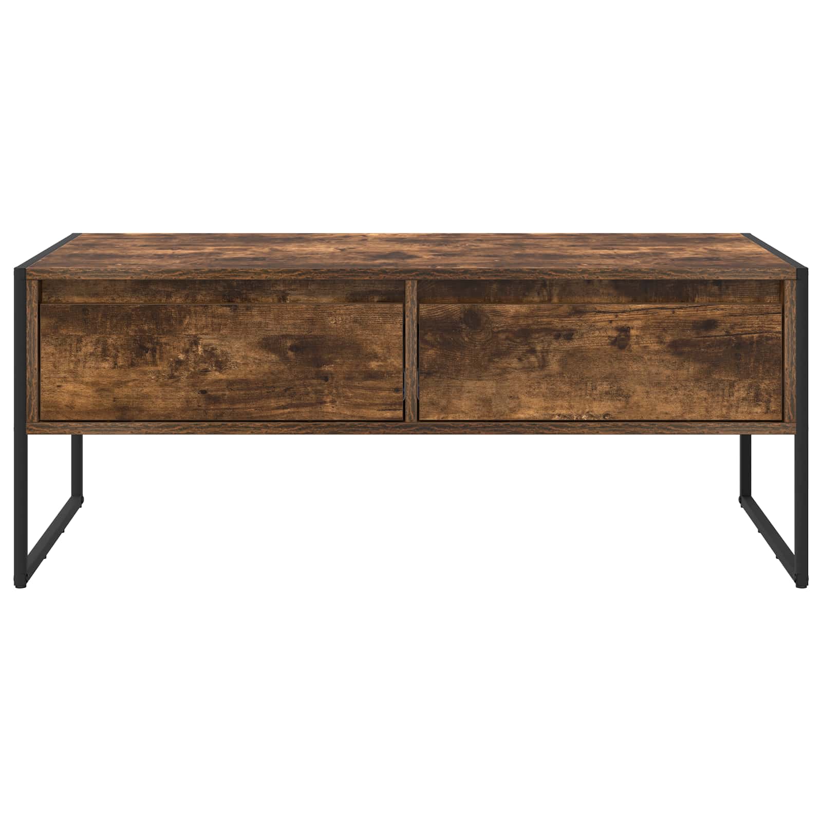 Salontafel met lade Rook Eik 100 x 46 x 40 cm Bewerkt hout is nu te koop bij PeponiXL, paradijselijk wonen!