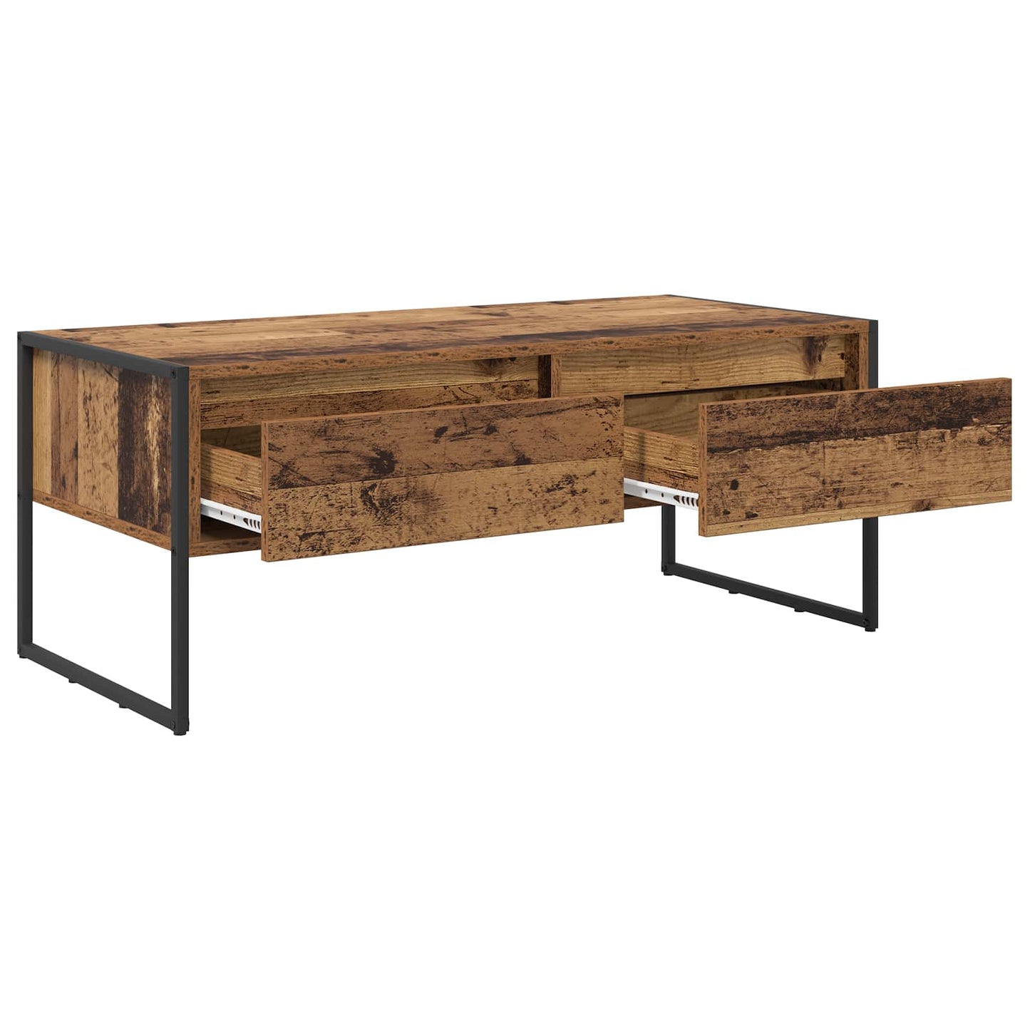 Salontafel met lade Oud Hout 100 x 46 x 40 cm Bewerkt hout is nu te koop bij PeponiXL, paradijselijk wonen!