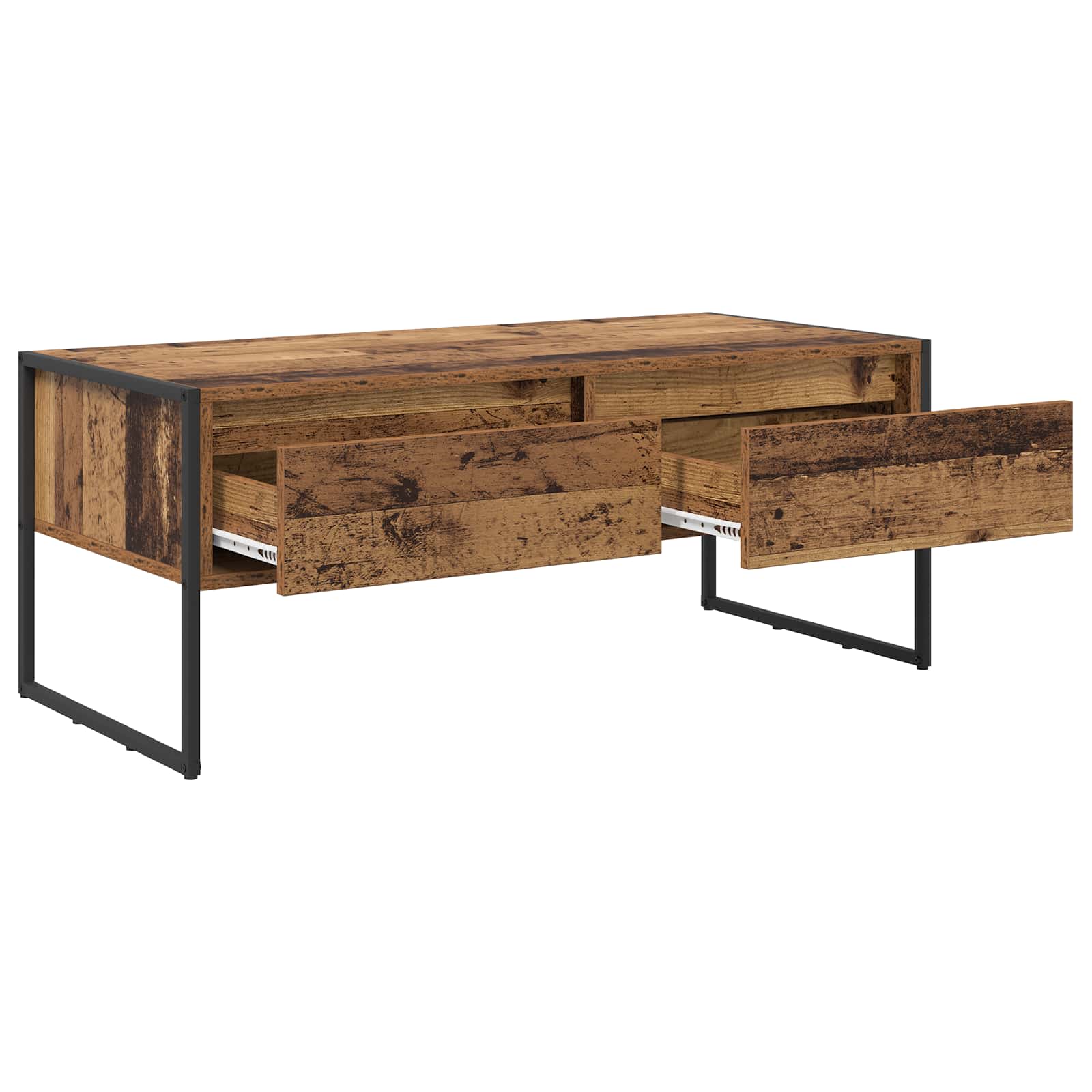 Salontafel met lade Oud Hout 100 x 46 x 40 cm Bewerkt hout is nu te koop bij PeponiXL, paradijselijk wonen!
