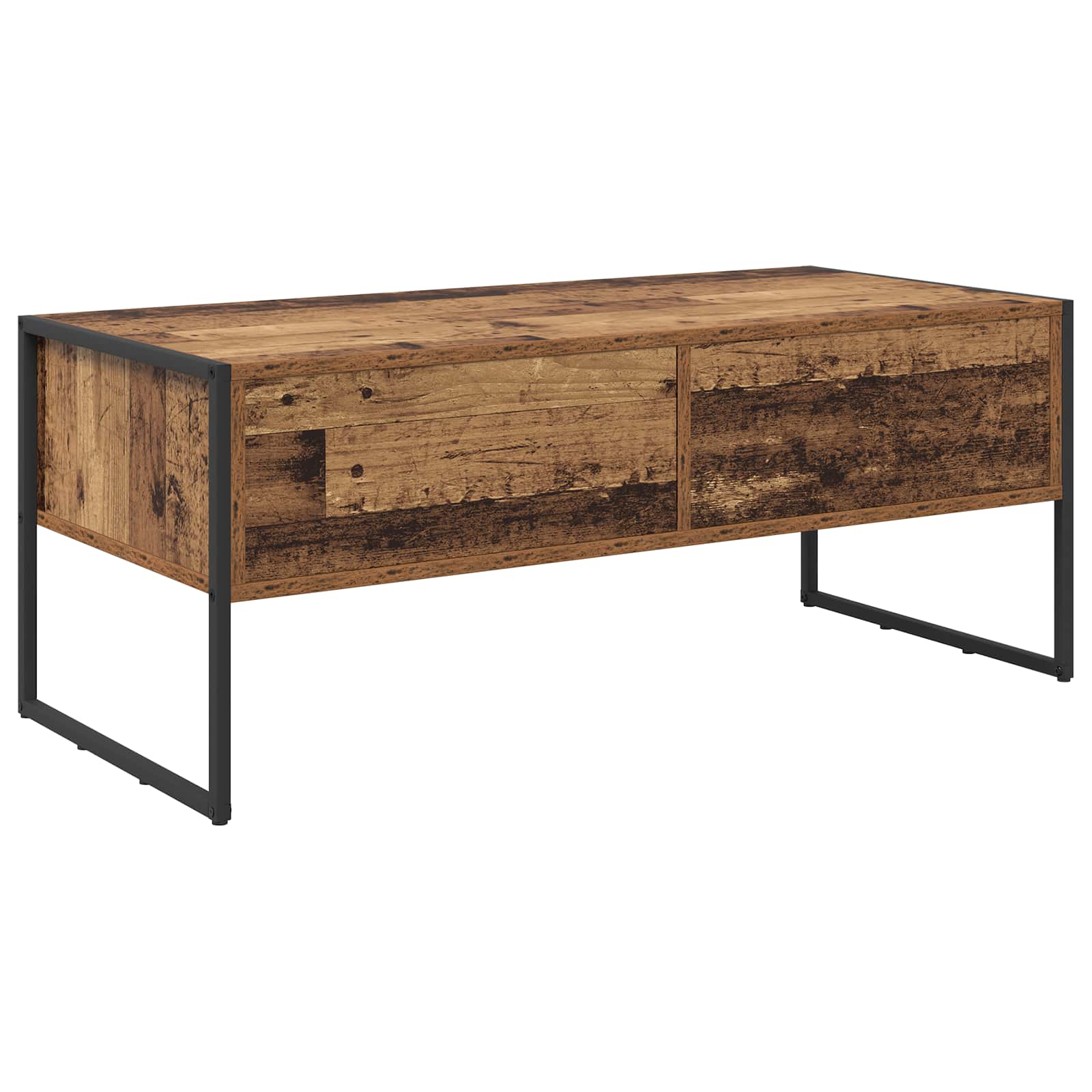 Salontafel met lade Oud Hout 100 x 46 x 40 cm Bewerkt hout is nu te koop bij PeponiXL, paradijselijk wonen!
