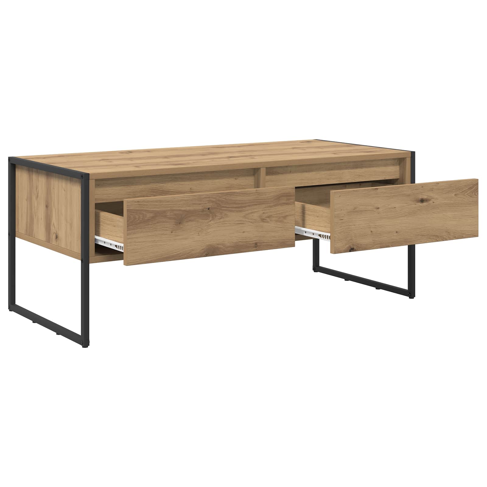 Salontafel Ambachtelijk eiken 100 x 46 x 40 cm Bewerkt hout is nu te koop bij PeponiXL, paradijselijk wonen!