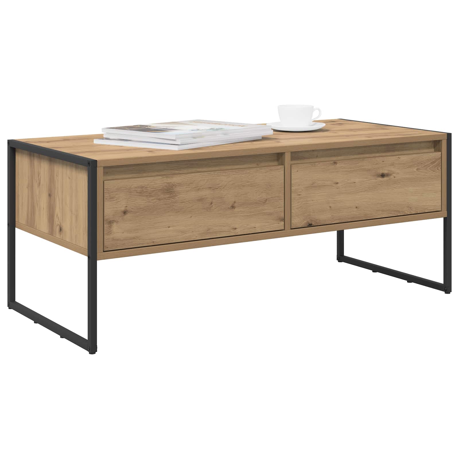 Salontafel Ambachtelijk eiken 100 x 46 x 40 cm Bewerkt hout is nu te koop bij PeponiXL, paradijselijk wonen!