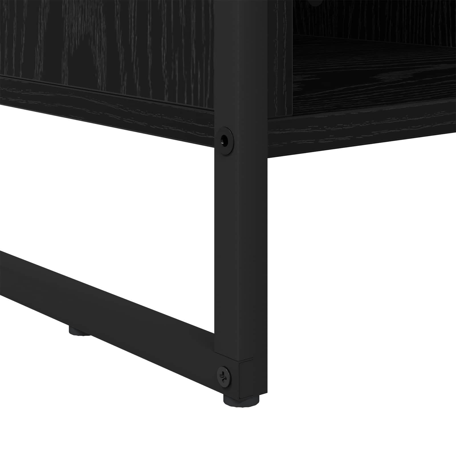 Schoenenkast Zwart Eiken 100 x 35 x 44 cm Bewerkt hout is nu te koop bij PeponiXL, paradijselijk wonen!