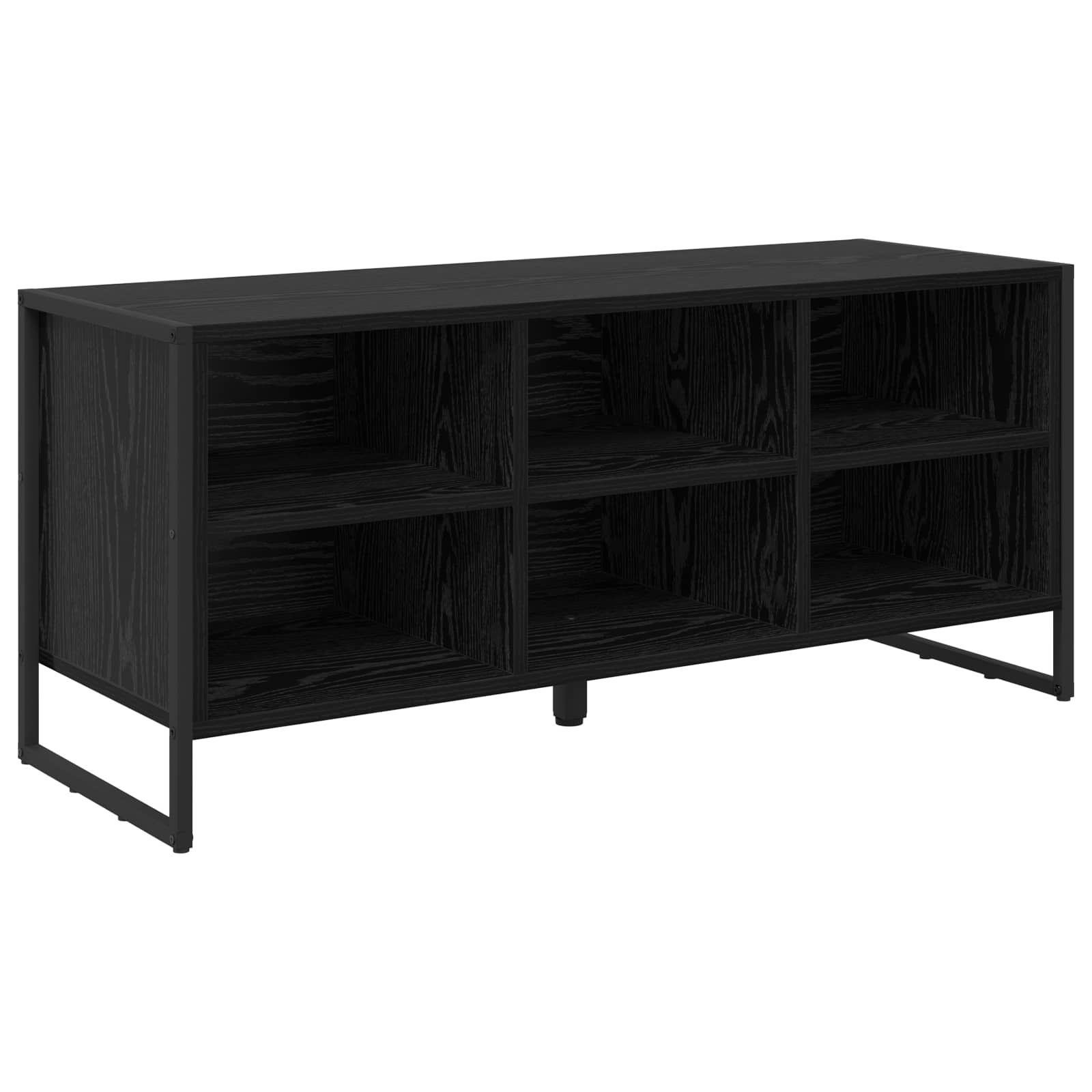 Schoenenkast Zwart Eiken 100 x 35 x 44 cm Bewerkt hout is nu te koop bij PeponiXL, paradijselijk wonen!