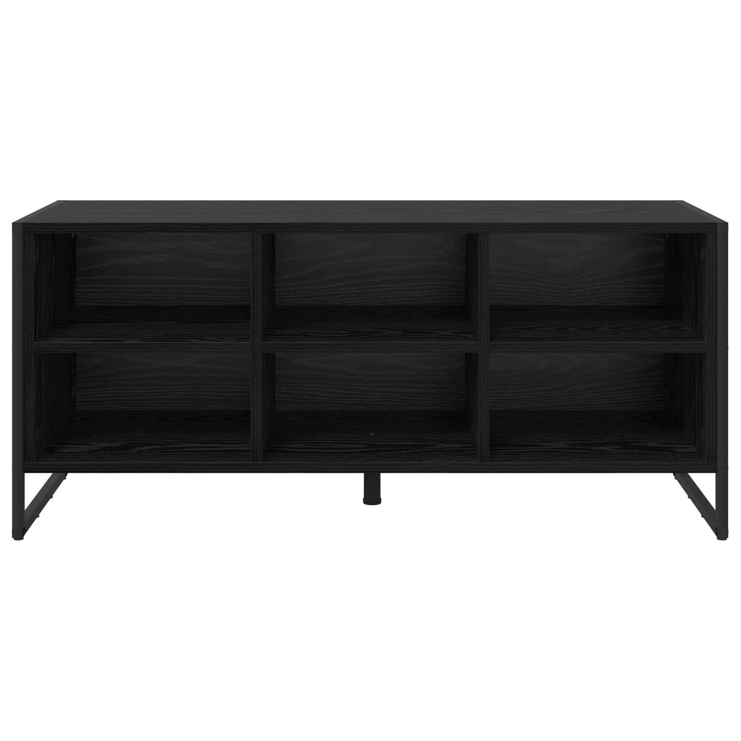 Schoenenkast Zwart Eiken 100 x 35 x 44 cm Bewerkt hout is nu te koop bij PeponiXL, paradijselijk wonen!