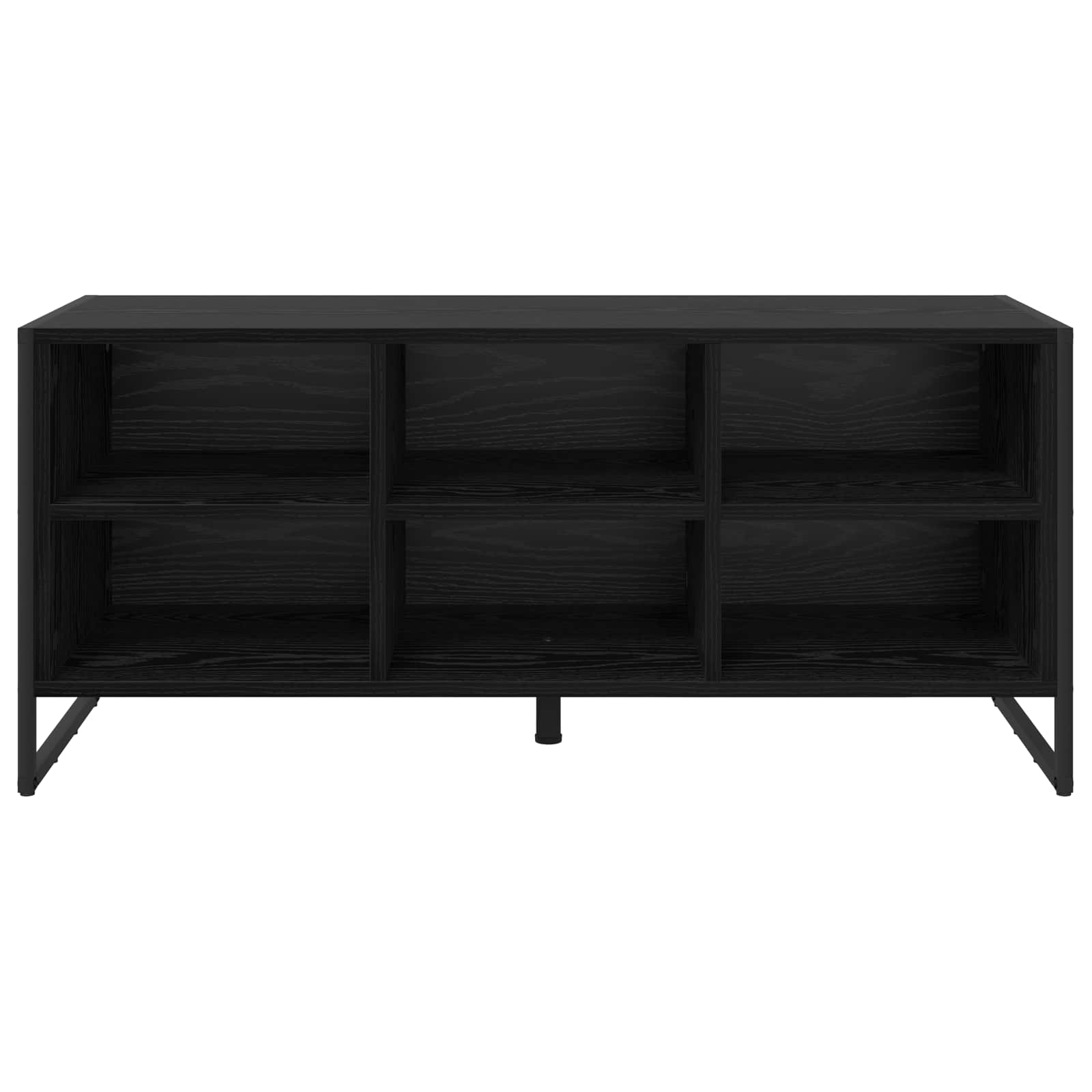 Schoenenkast Zwart Eiken 100 x 35 x 44 cm Bewerkt hout is nu te koop bij PeponiXL, paradijselijk wonen!