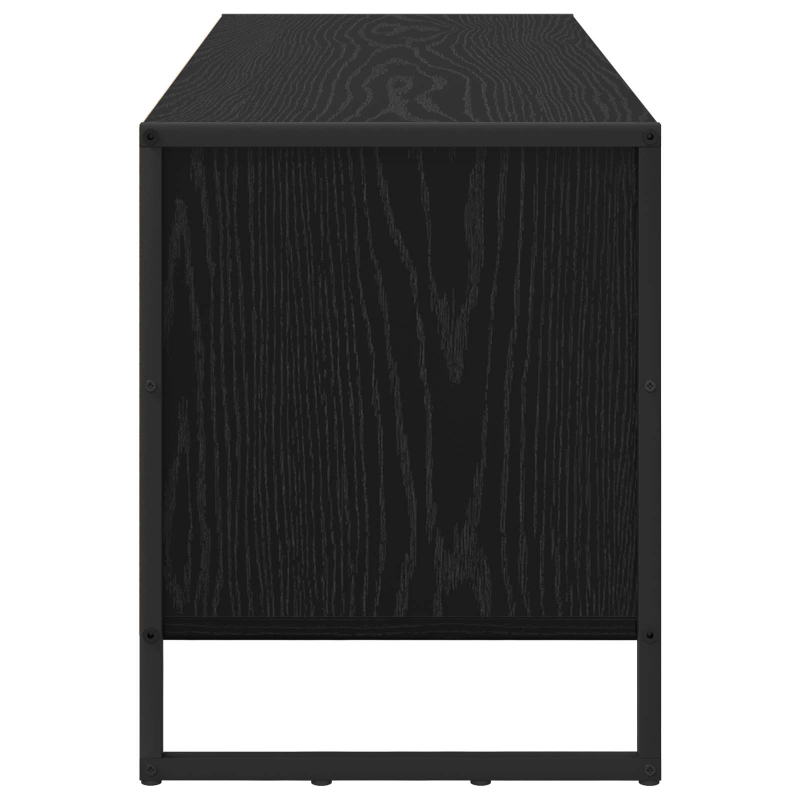 Schoenenkast Zwart Eiken 100 x 35 x 44 cm Bewerkt hout is nu te koop bij PeponiXL, paradijselijk wonen!