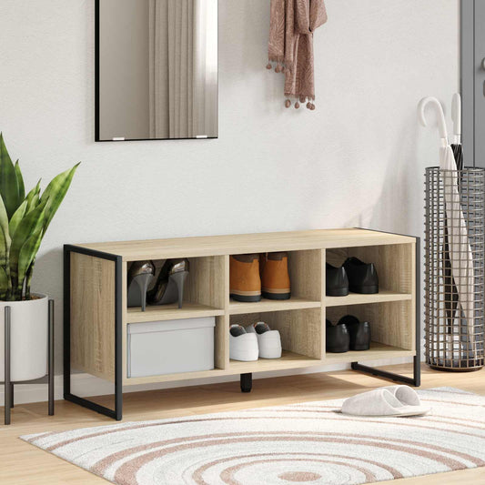 Schoenenkast met opslag Sonoma 100 x 35 x 44 cm Bewerkt hout is nu te koop bij PeponiXL, paradijselijk wonen!