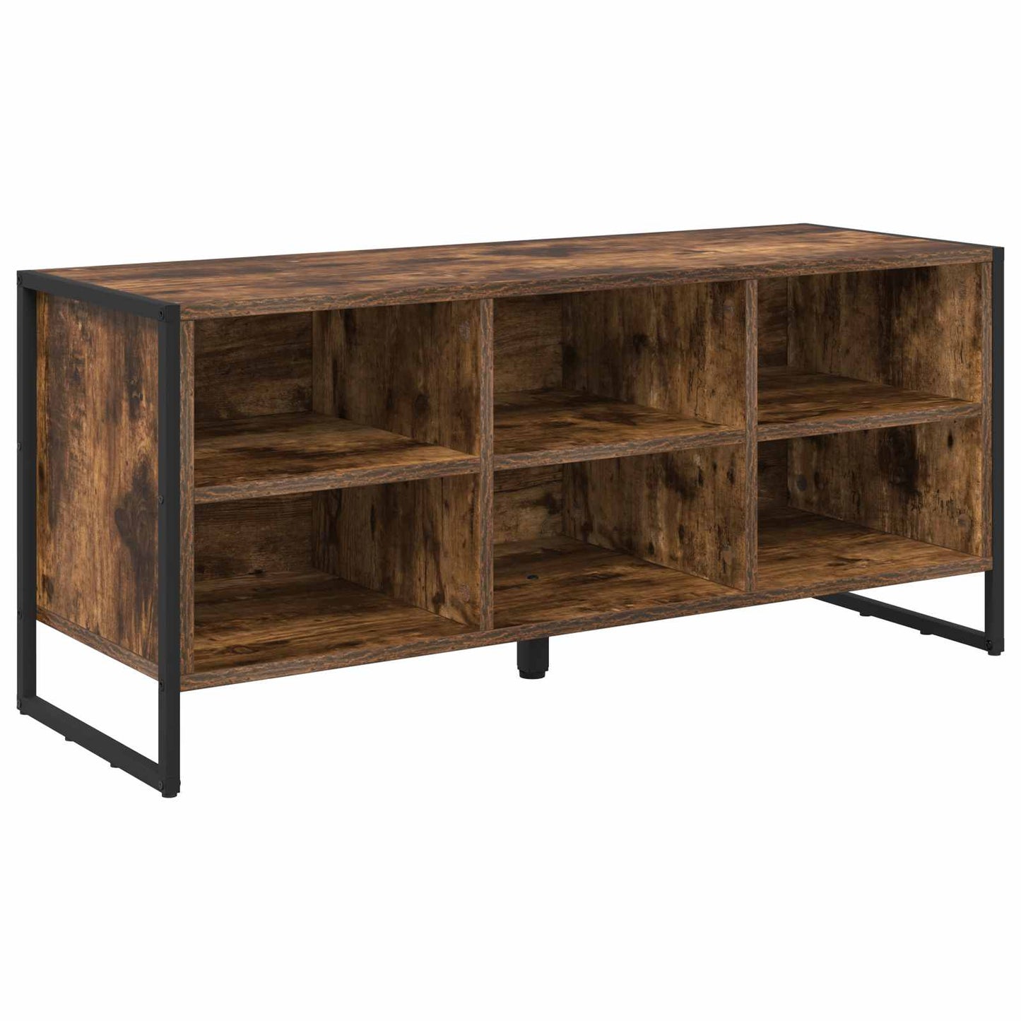 Schoenenkast met opslag Rook Eik 100 x 35 x 44 cm Bewerkt hout is nu te koop bij PeponiXL, paradijselijk wonen!