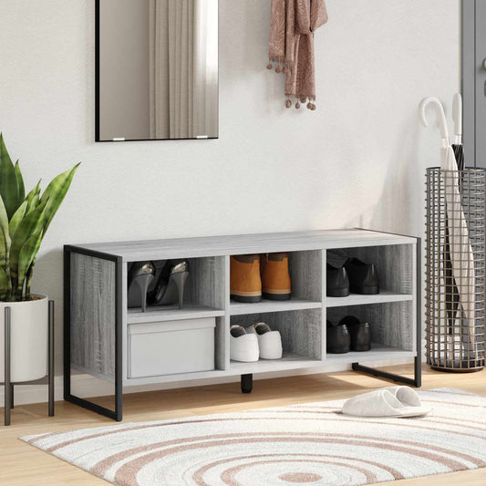 Schoenenkast Grijs Sonoma 100 x 35 x 44 cm Bewerkt hout is nu te koop bij PeponiXL, paradijselijk wonen!