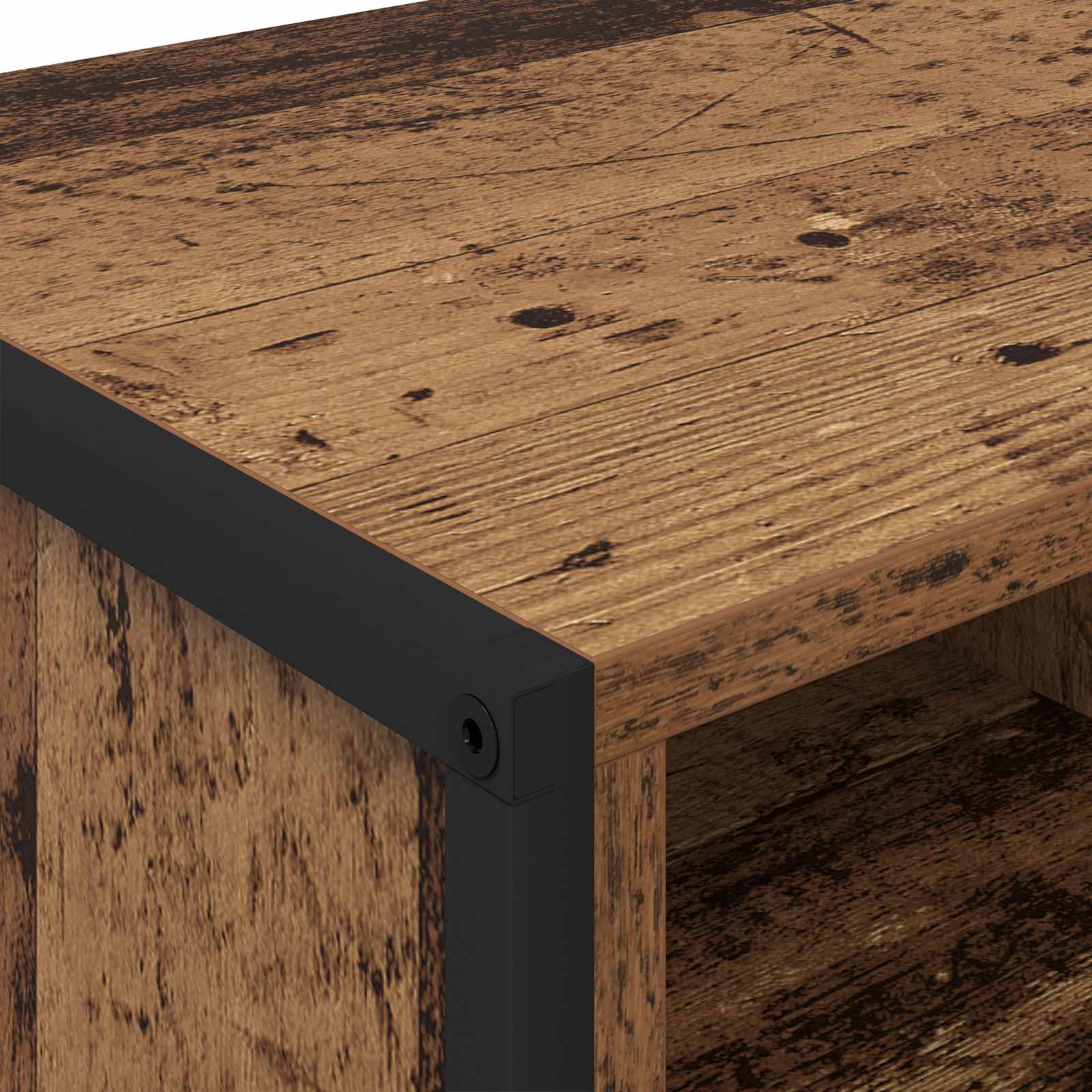 Schoenenkast met opslag Oud Hout 60 x 35 x 44 cm Bewerkt hout is nu te koop bij PeponiXL, paradijselijk wonen!