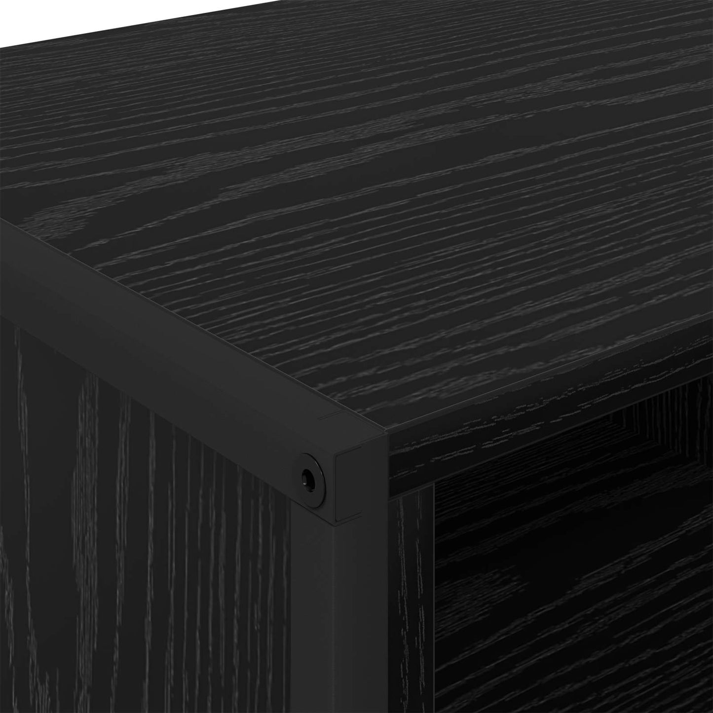 Schoenenkast Zwart Eiken 60 x 35 x 44 cm Bewerkt hout is nu te koop bij PeponiXL, paradijselijk wonen!