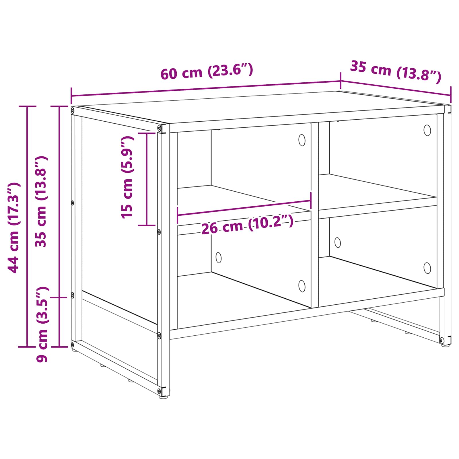 Schoenenkast Grijs Sonoma 60 x 35 x 44 cm Bewerkt hout is nu te koop bij PeponiXL, paradijselijk wonen!