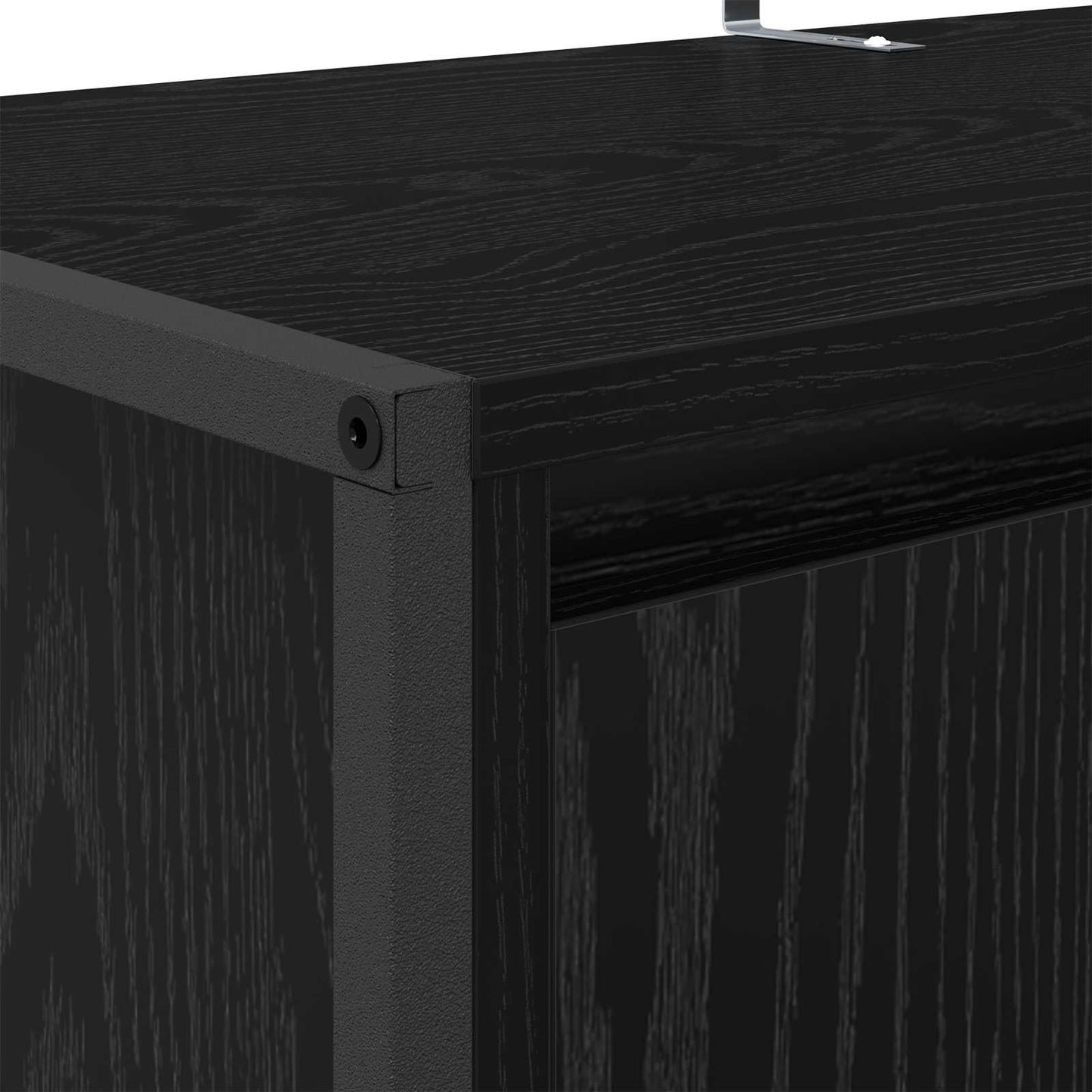 Schoenenkast Zwart Eiken 79 x 36 x 100 cm Bewerkt hout is nu te koop bij PeponiXL, paradijselijk wonen!