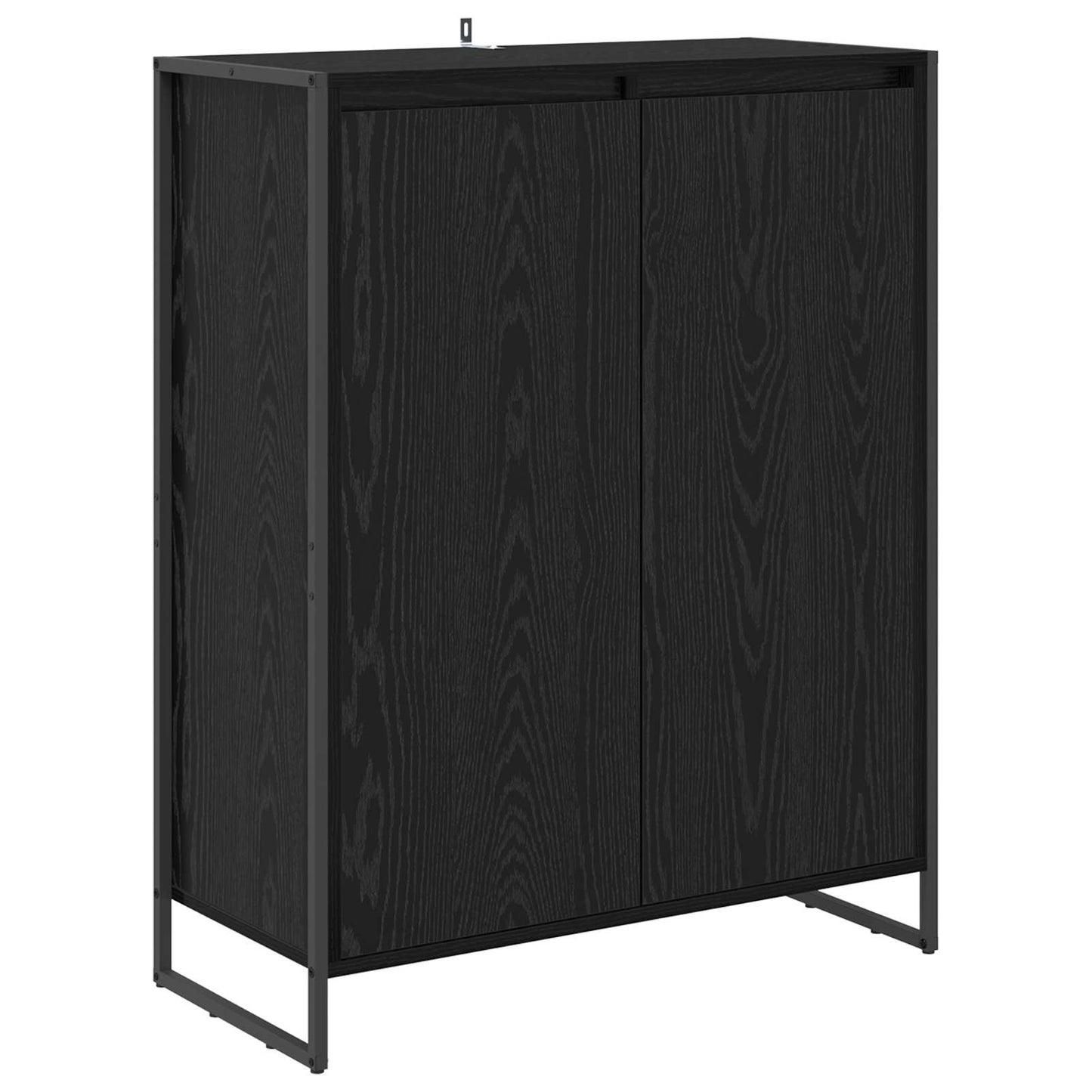 Schoenenkast Zwart Eiken 79 x 36 x 100 cm Bewerkt hout is nu te koop bij PeponiXL, paradijselijk wonen!